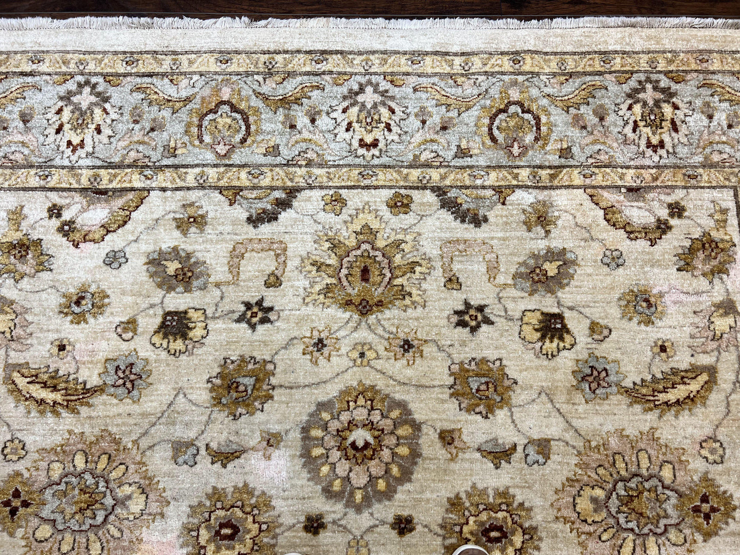 USED Peshawar Rug 8x10, Oushak Rug, Neutral Colors Hand Knotted Farmhouse Rug