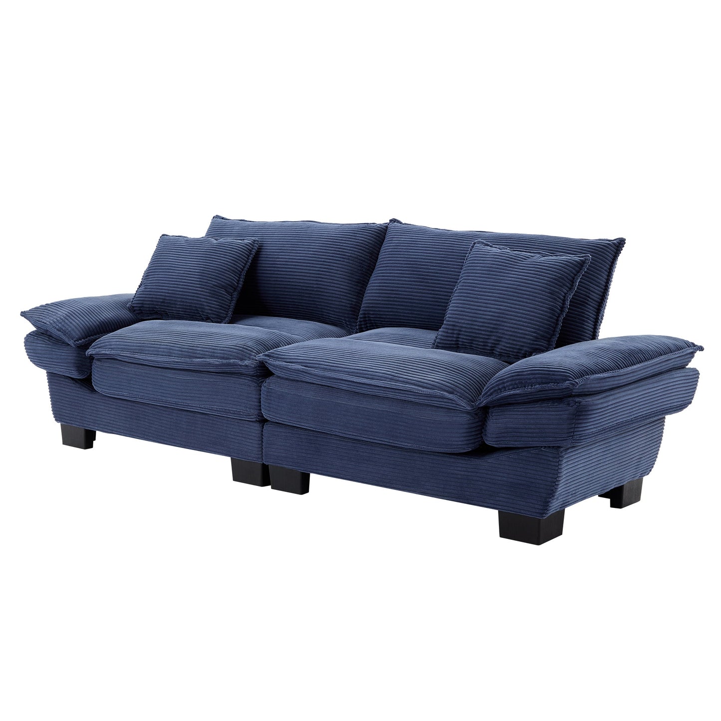 NEW Corduroy Sofa Sleeper Couch Loveseat Sofa with Pillows Comfy Upholstered Deep Seat Sofa for Bedroom,Living Room,Apartment,Office,Dorm-Blue Corduroy