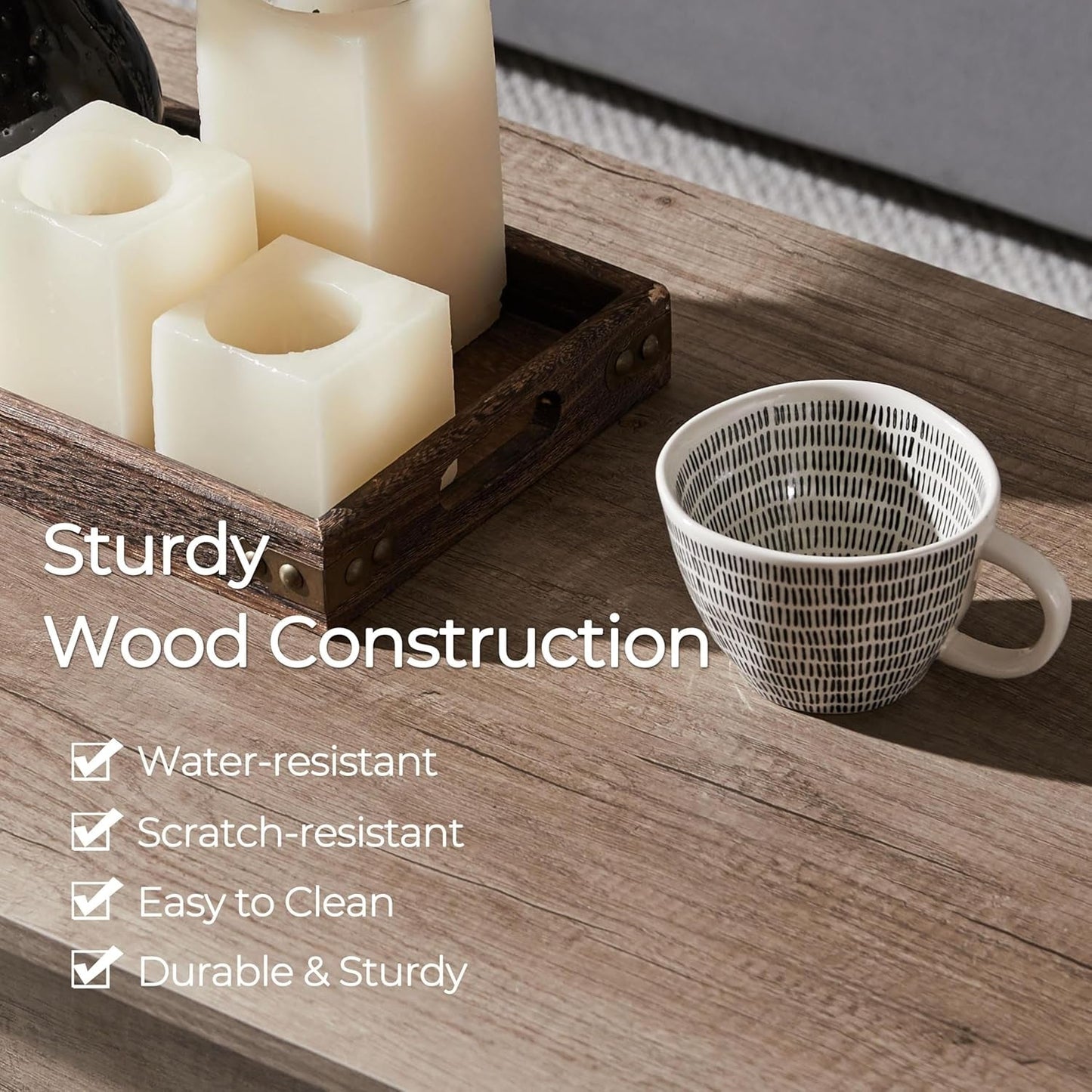 NEW Lift Top Coffee Table With Hidden Compartment Grey