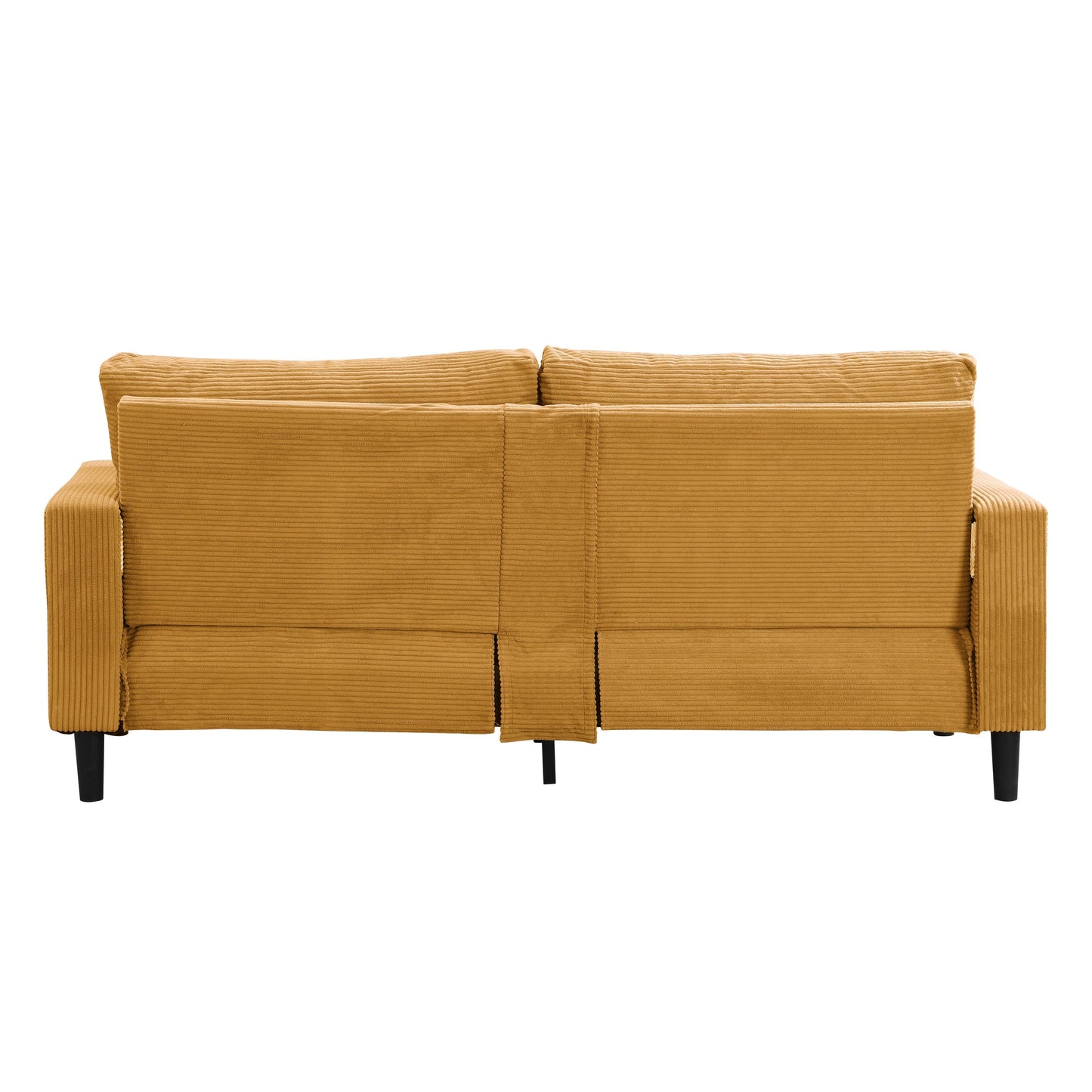 NEW Modern Orange Corduroy Upholstered 3 Seat Sofa
