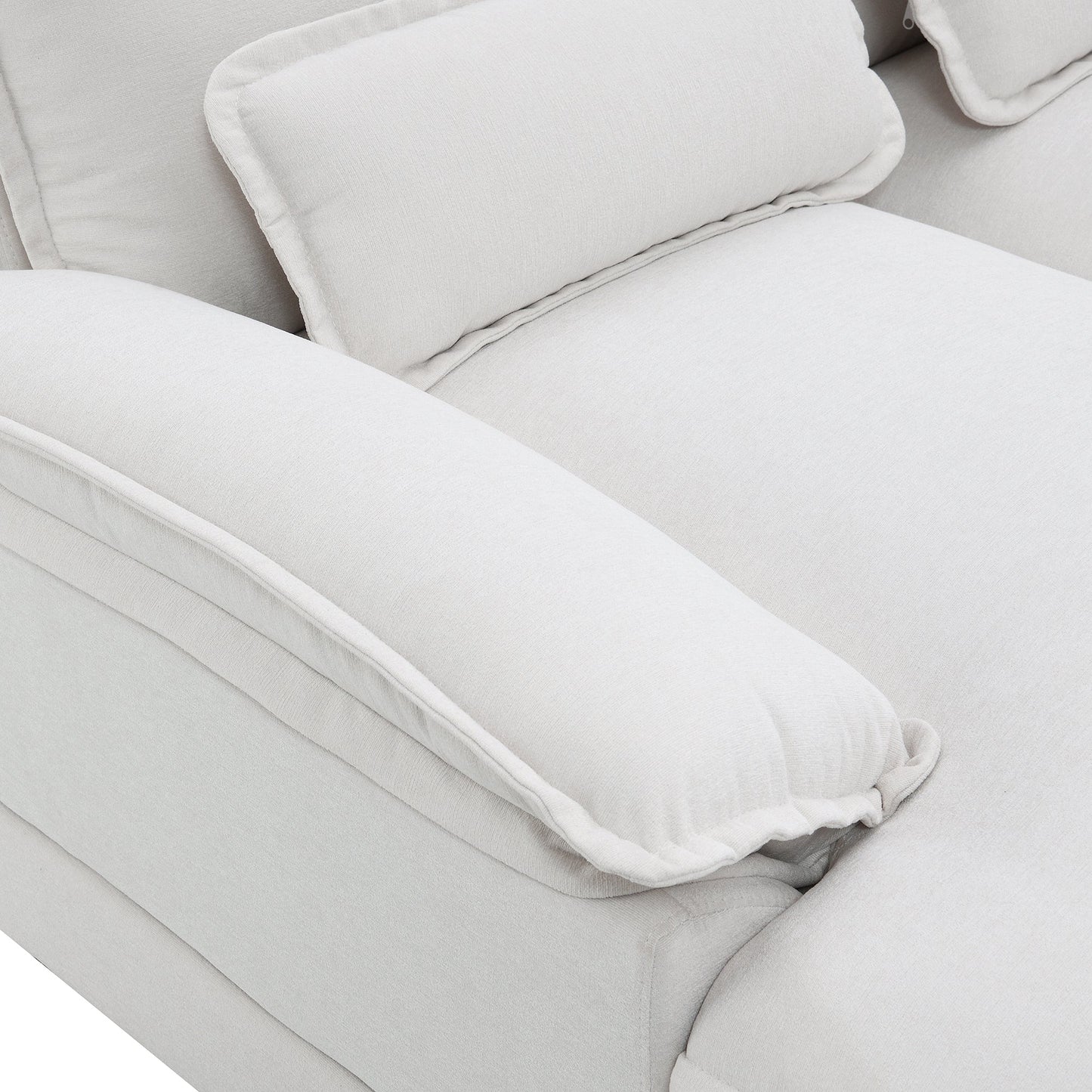 NEW Modern U-shaped Sectional Sofa with Waist Pillows, 6-Seat Upholstered Symmetrical Sofa Furniture, Sleeper Sofa Couch with Chaise Lounge, Chenille and Velvet Options