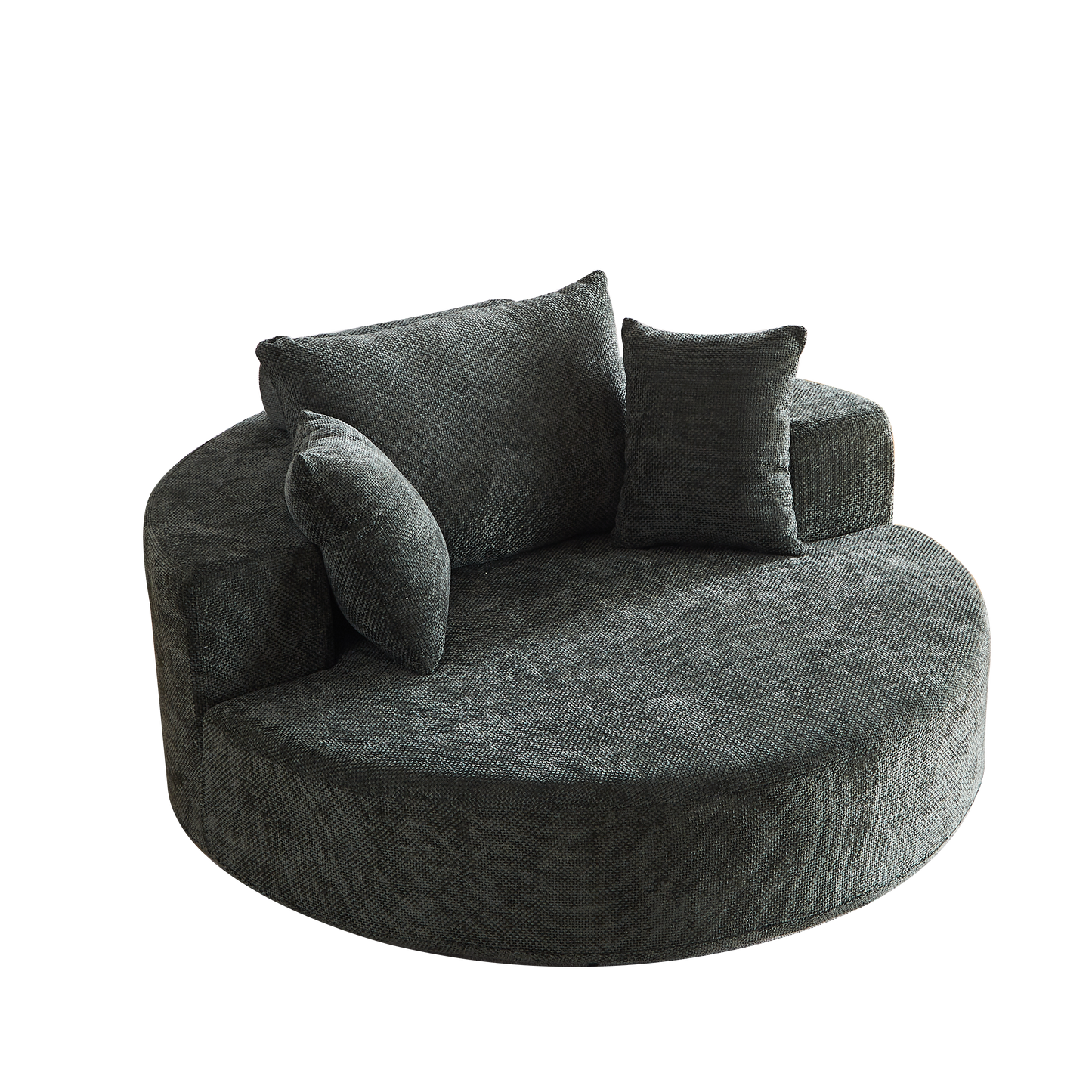 NEW 55''L Chenille Foam Single Swivel Chair, Fluffy Modern Sleeper, 360 Degree Swivel Chair for Living Room, Bedroom, Lounge and Projection Room