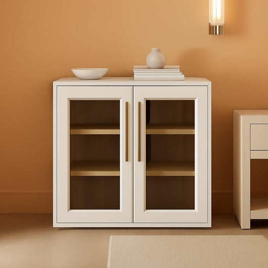 NEW Two Tone Oakwood Acrylic Modular Buffet Cabinet Unit