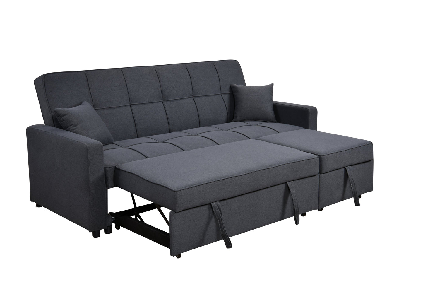 NEW 83' Oversized Upholstered 3 Seater Sofa Bed Sleeper w/ Pull Out Couch Bed & Adjustable Backrest