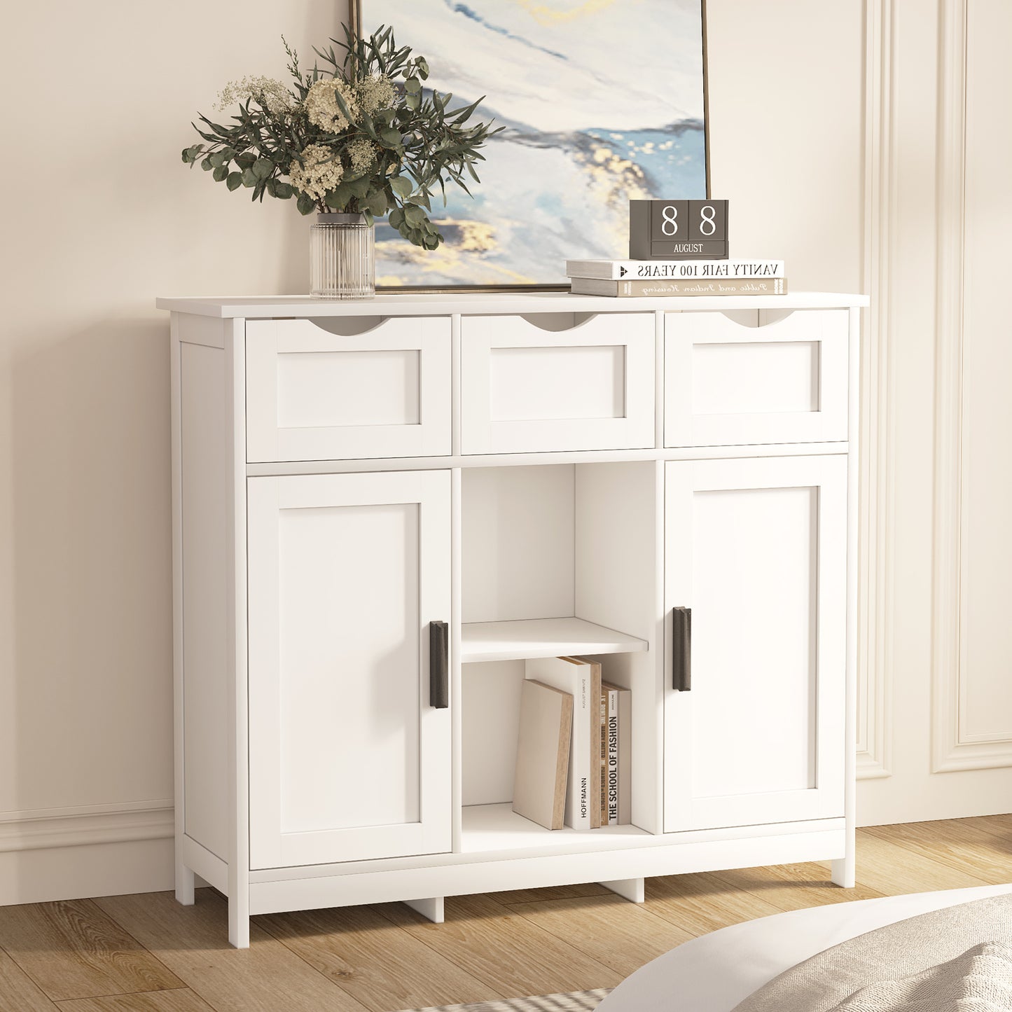 NEW Cabinets With Drawers And Shelves, Living Room, Bedroom, Bathroom Decor Cabinets Furniture Home Decor - White