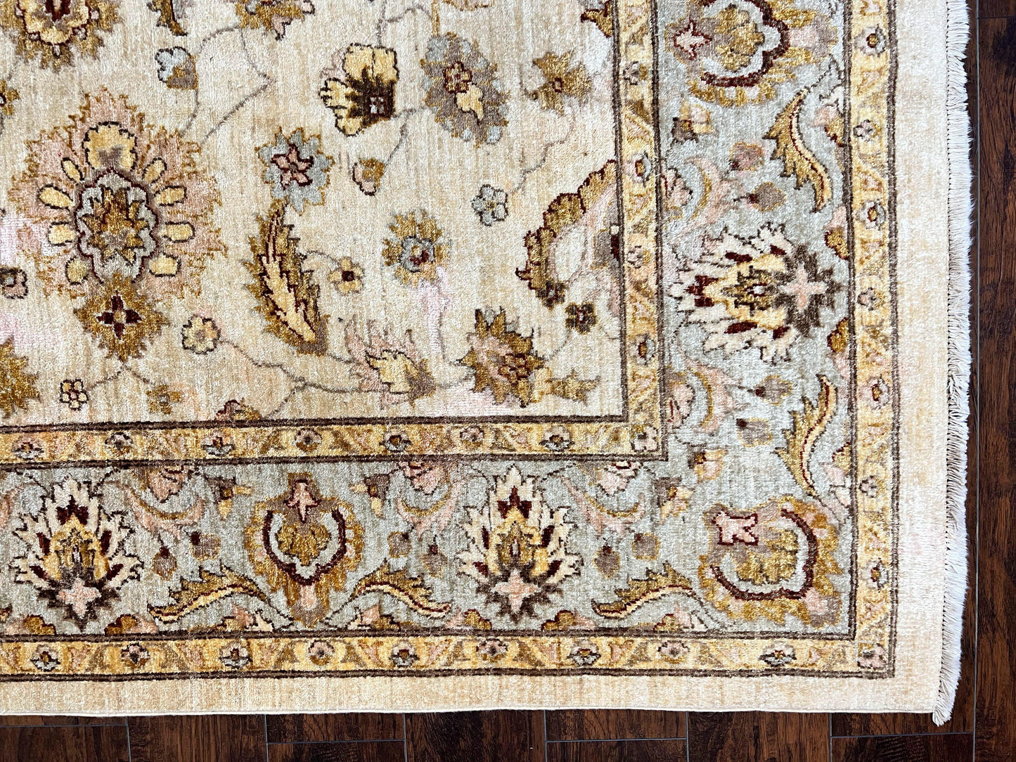 USED Peshawar Rug 8x10, Oushak Rug, Neutral Colors Hand Knotted Farmhouse Rug