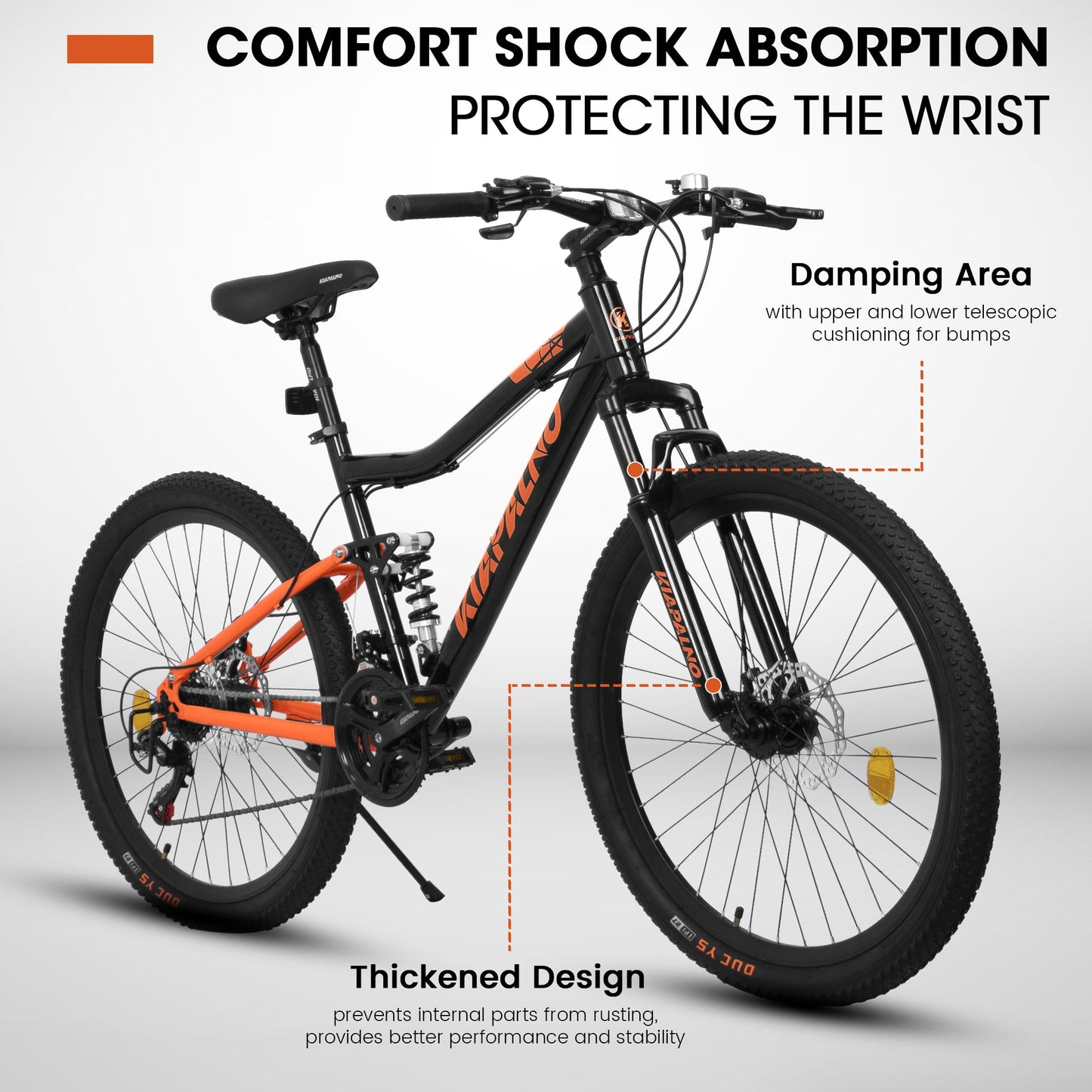 NEW A26336-26 Inch steel Frame Shock Fork Plus Shock Absorber 21-speed Unisex Mountain Bike