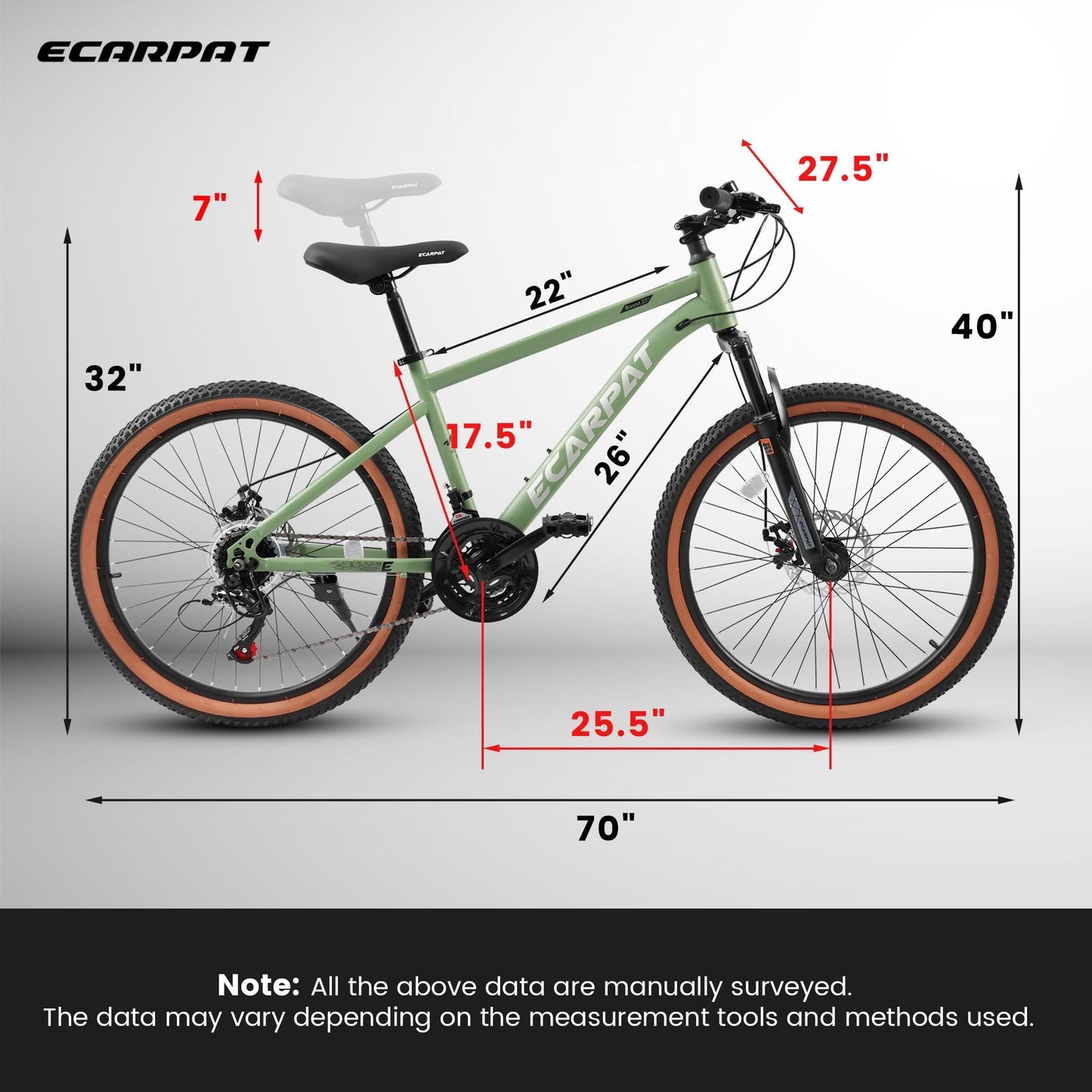 NEW A27301 27.5 Inch Mountain Bike for Adults, Durable High Carbon Steel Frame, Disc Brakes, Stylish Brown Edge Tires, Ideal for Commuting and Outdoor Exploration