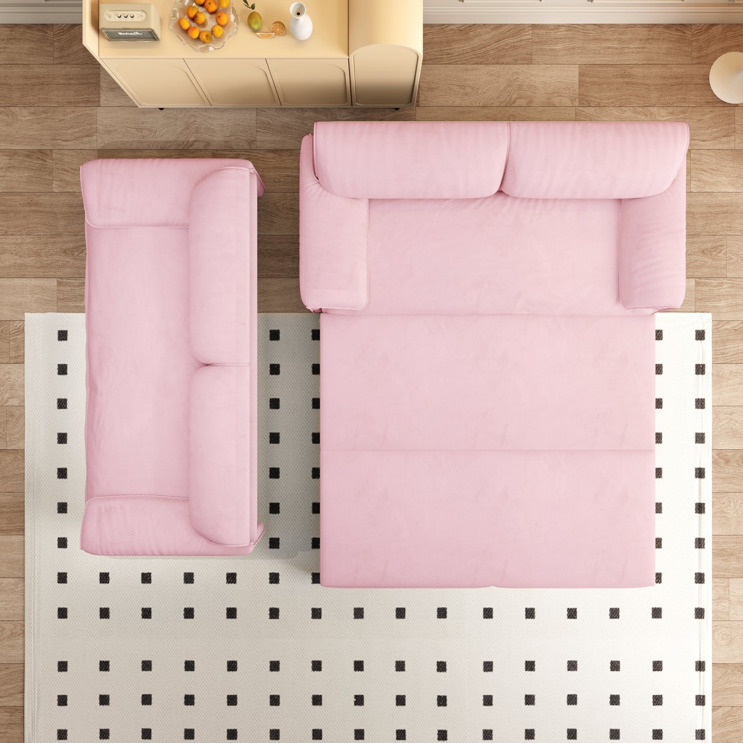 66' Queen Pull Out Sofa Bed, 3-in-1 Convertible Sleeper Sofa with Side Storage,Multi-Functional Velvet Loveseat Bed for Living Room,Bedroom,Apartment,Office(Old Sku:W1885P163513;New Sku:W1885S00226)