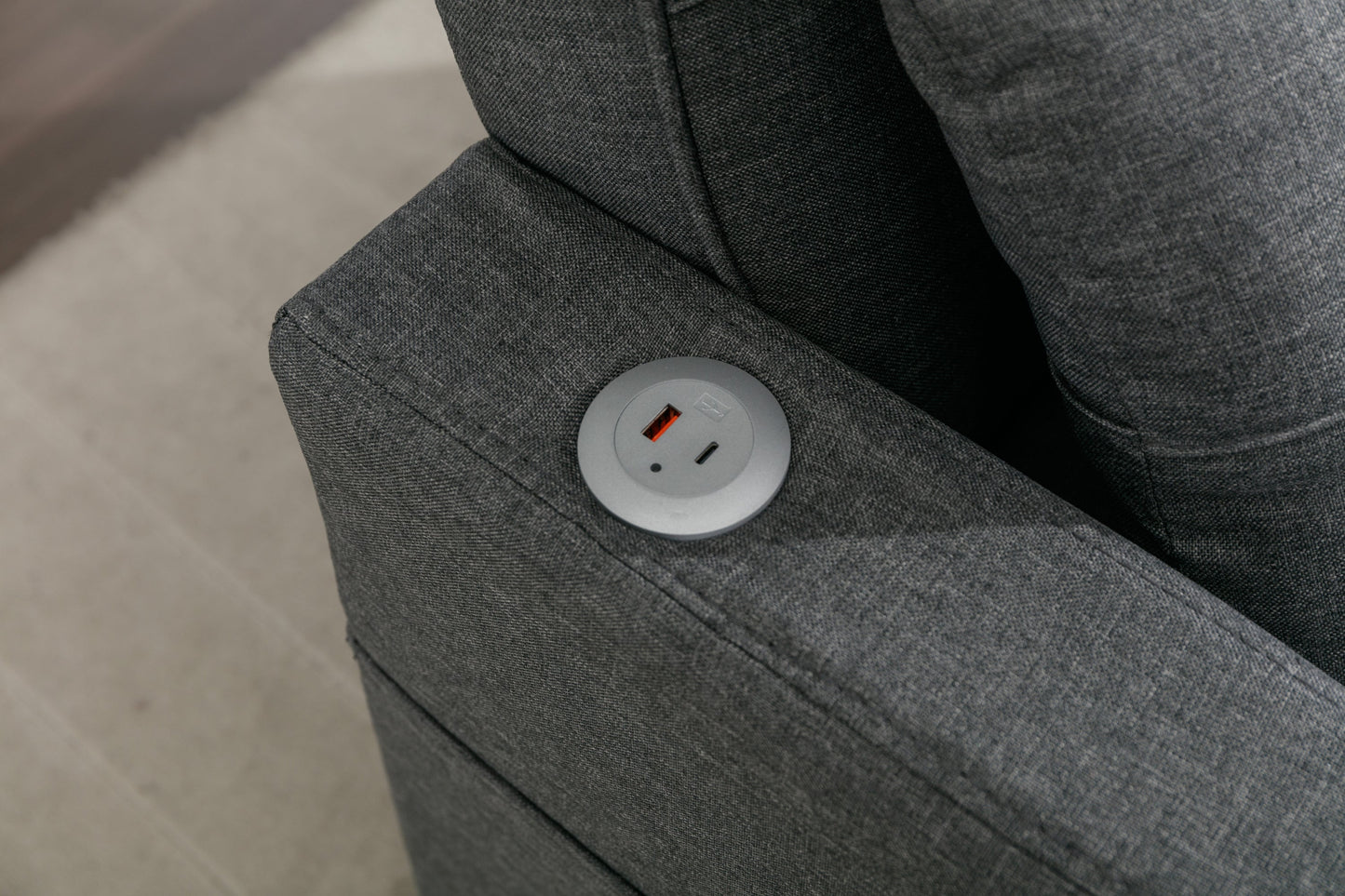 NEW Dark Grey Linen Futon Bed Convertible Chair 3-in-1 Pull Out Sleeper