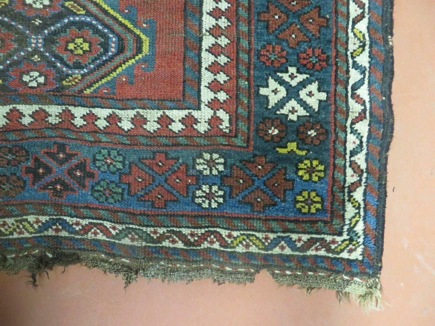 USED 3' X 6' Antique 1920s Handmade Caucasian Karabagh Ganjeh Talesh Wool Rug Nice
