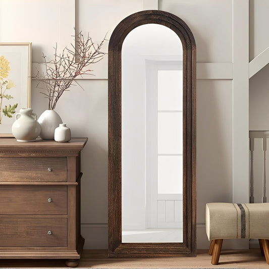 NEW 64"x21" Full-Length Wooden Arched Floor Mirror