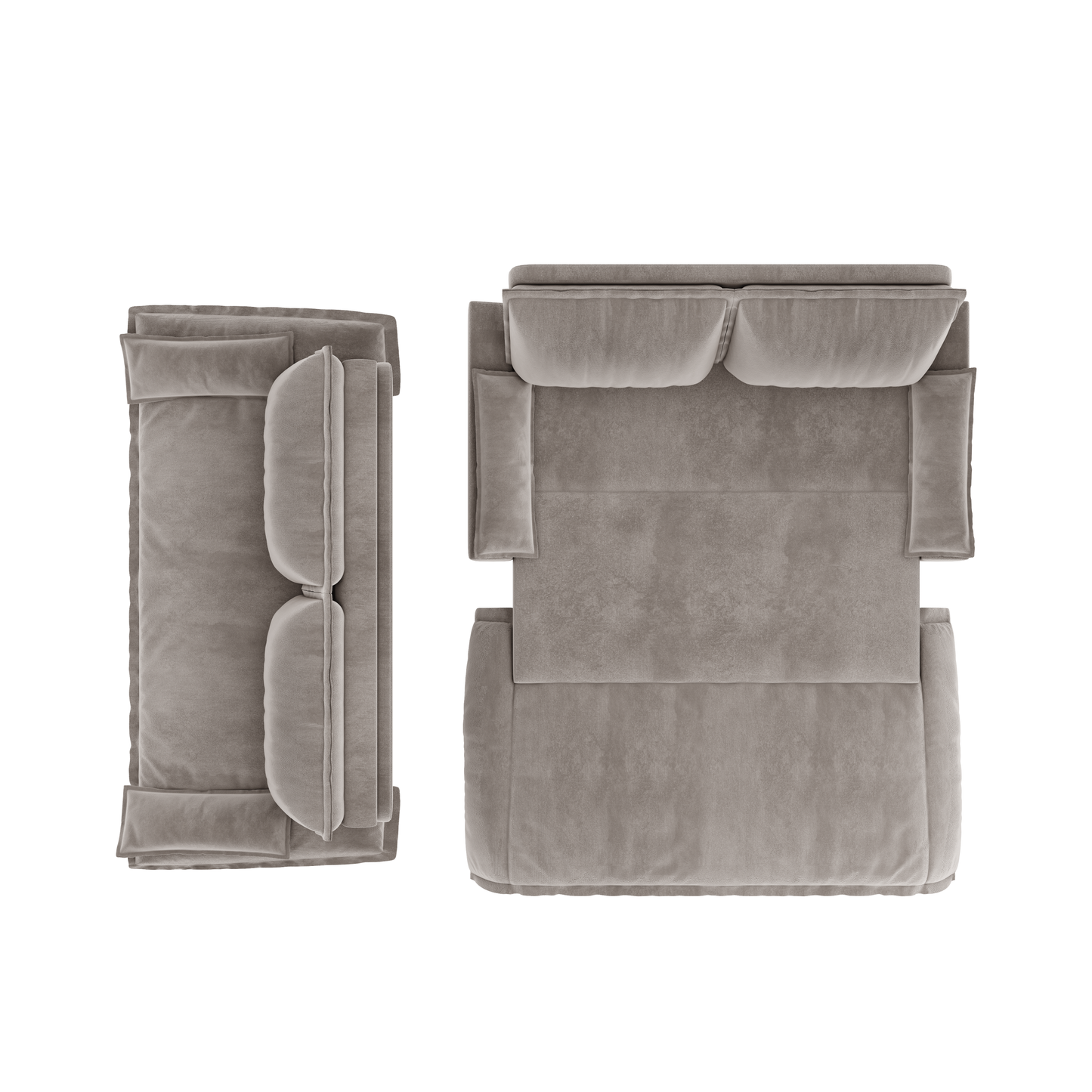 NEW Grey 73.2' Queen Pull Out Sofa Bed 3-in-1 Convertible Sleeper Sofa Multi-Functional Velvet Loveseat Bed