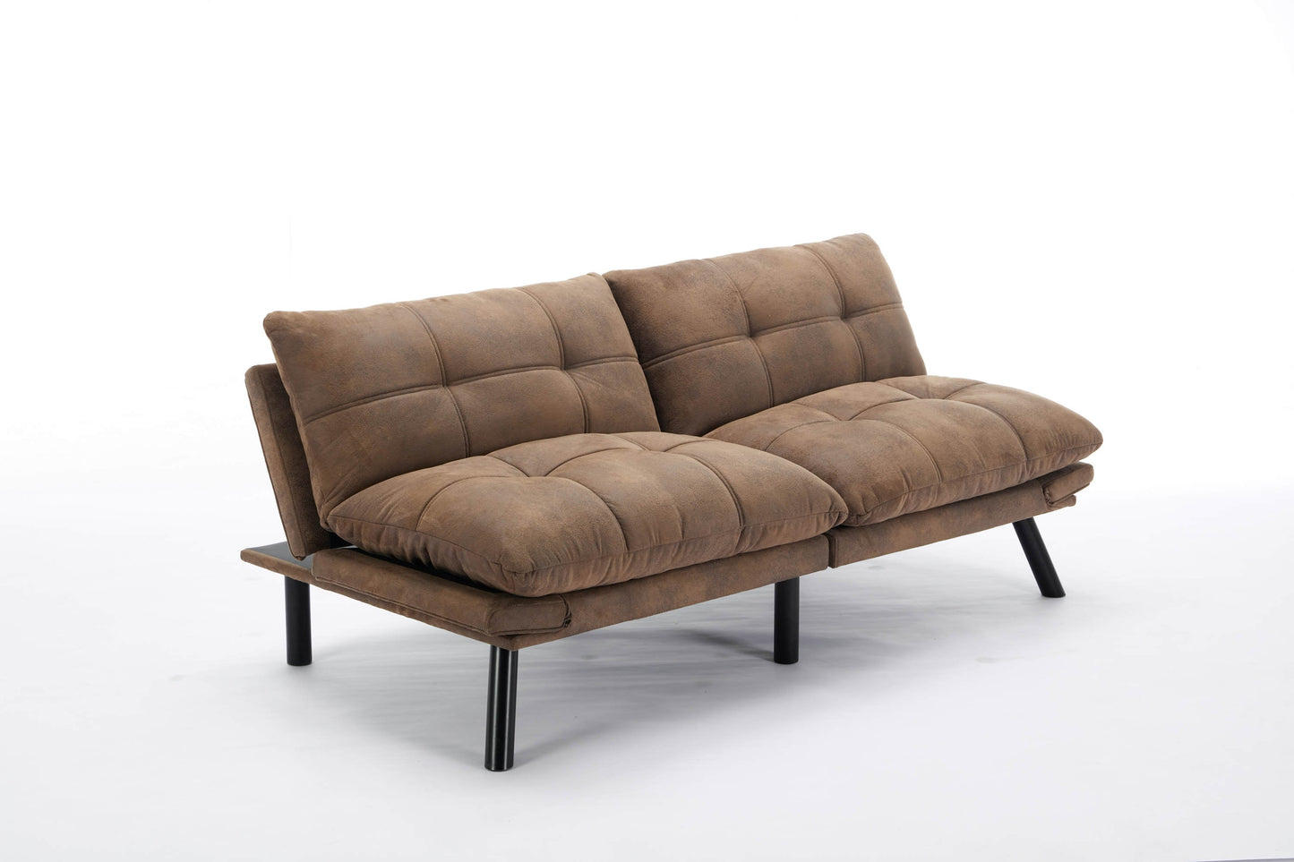NEW Leatehr Feeling Brown Convertible Folding Modern sofa Bed