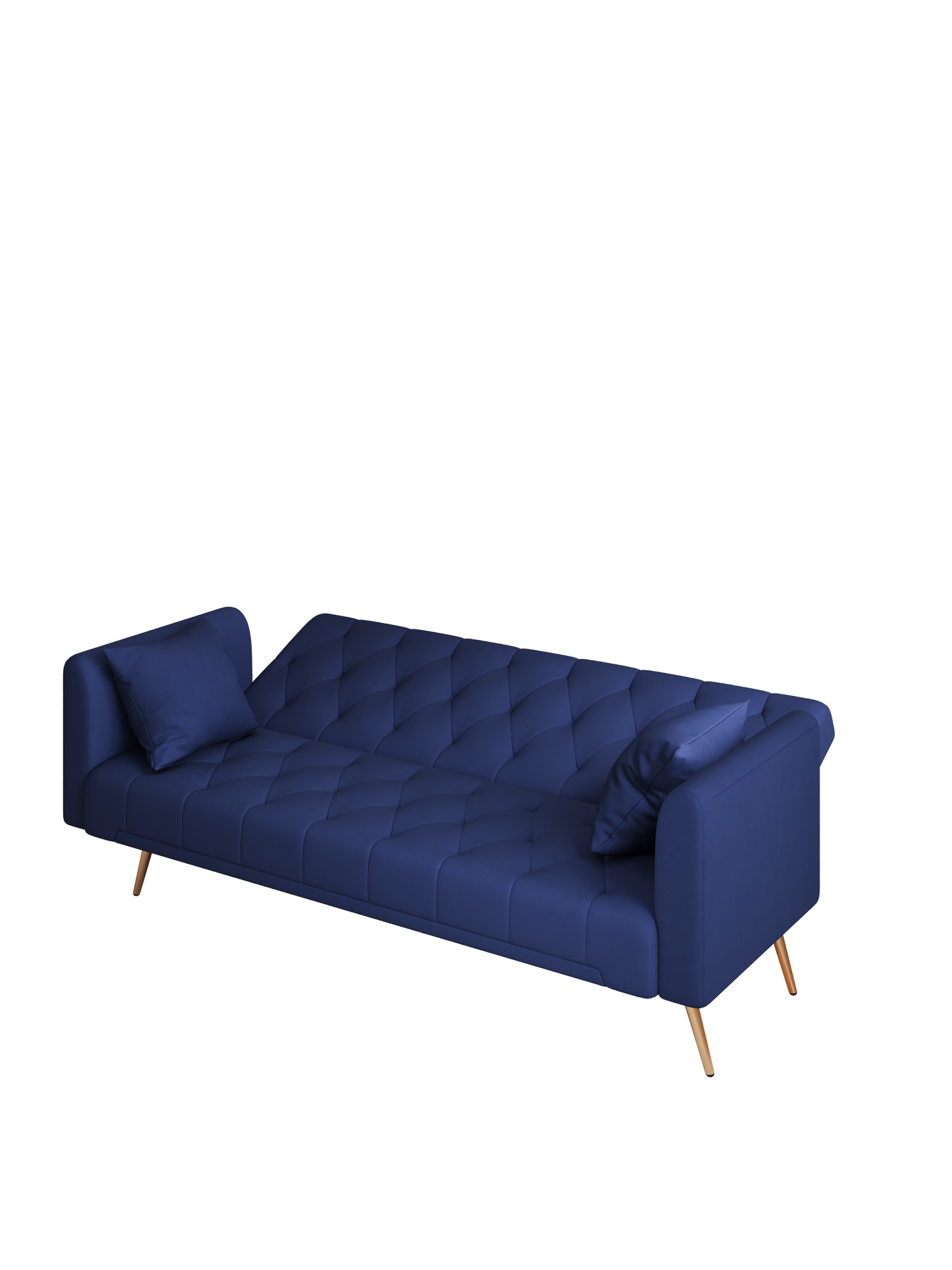 NEW 71-inch convertible love seat sofa, American retro blue velvet material, suitable for small living room, bedroom, office