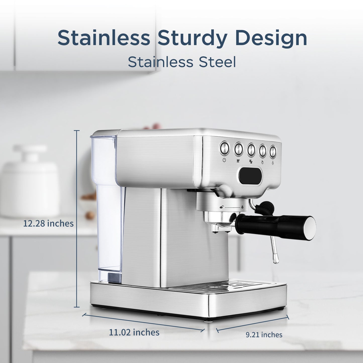 NEW Geek Chef 20 Bar Stainless Steel Espresso Maker Machine For Latte Cappuccino Macchiato