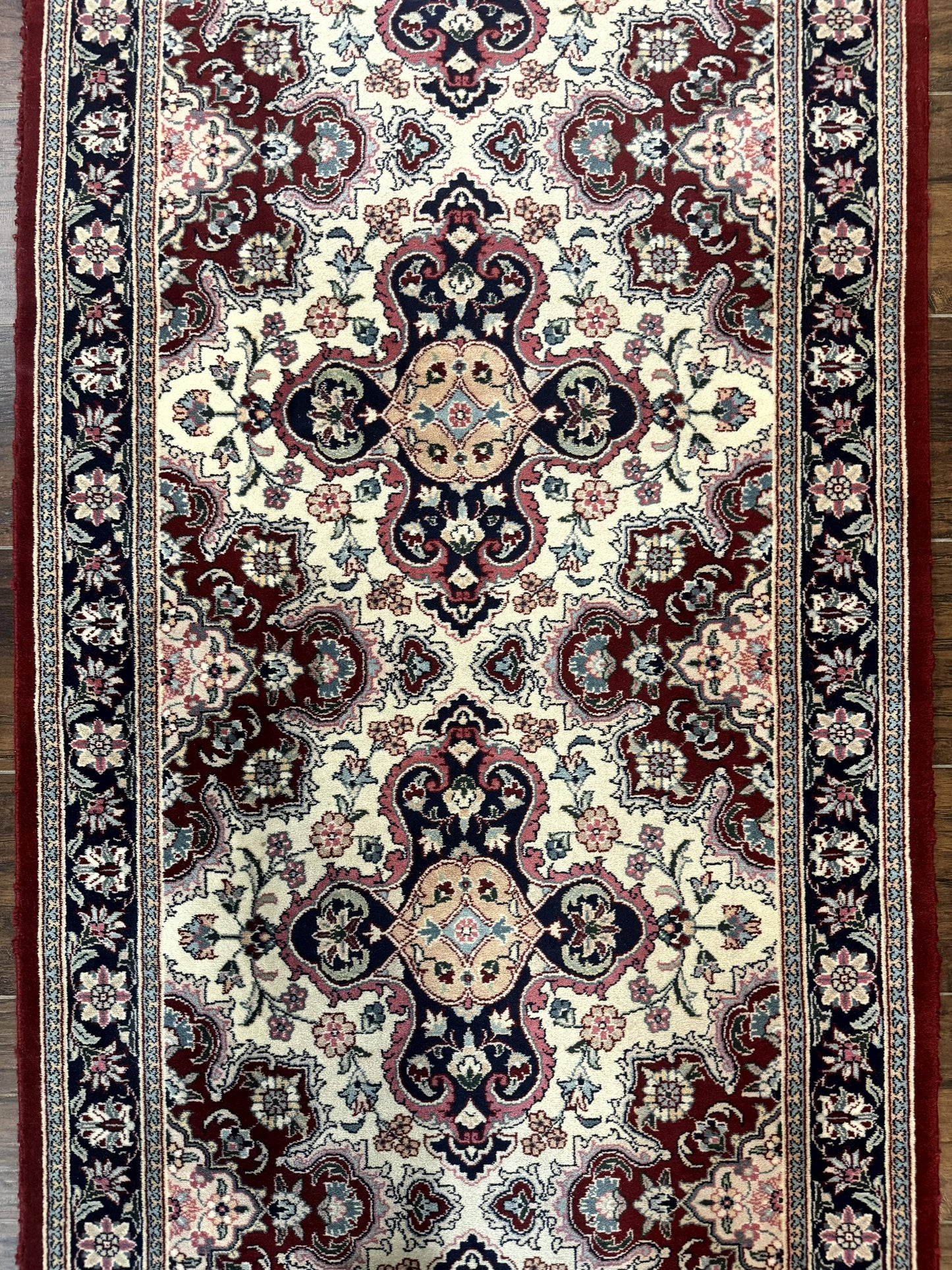 USED Sino Persian Runner Rug 2.7 x 8, Floral, Handmade, 250 KPSI