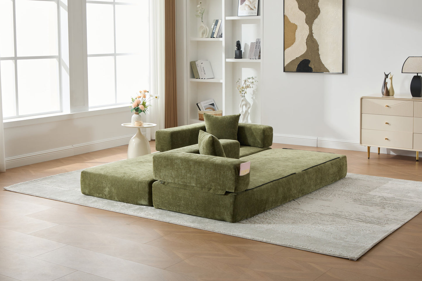 NEW United Memory Foam Convertible Folding Couch Sofa Bed with Pillows