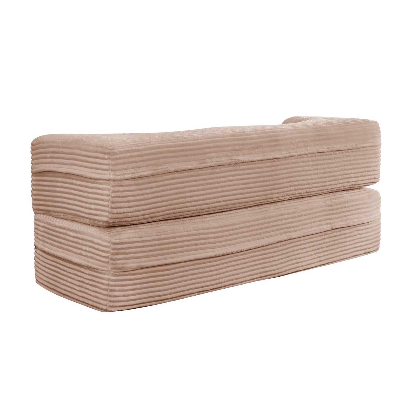 NEW Modern Convertible Plush Corduroy Foam-Filled Sleeper Sofa Bed with 2 Pillows & 15’ Full Size Folding Mattress