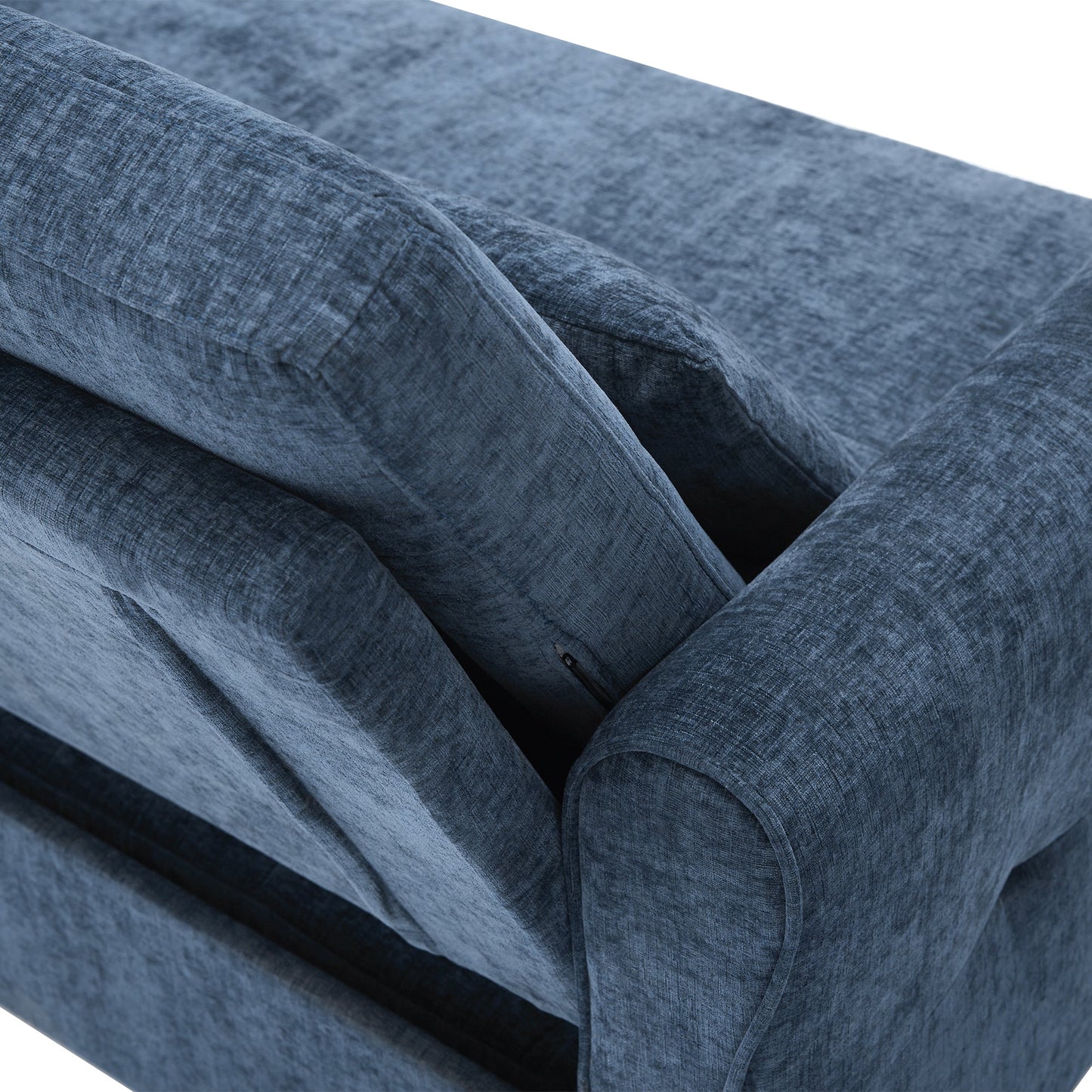 NEW 2-in-1 Sofa 82' Three-seater Sofa with Sofa Bed and Reversible Recliner, Blue Chenille