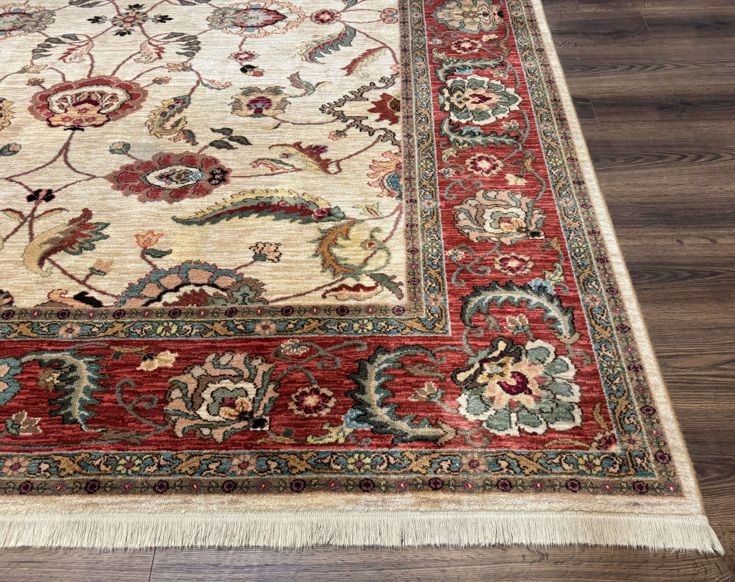 USED Karastan Rug 8.8 x 10, Ashara Agra Ivory #549, Wool, Vintage