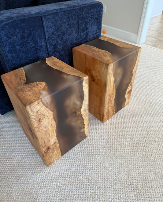 NEW Two Chunky End Tables