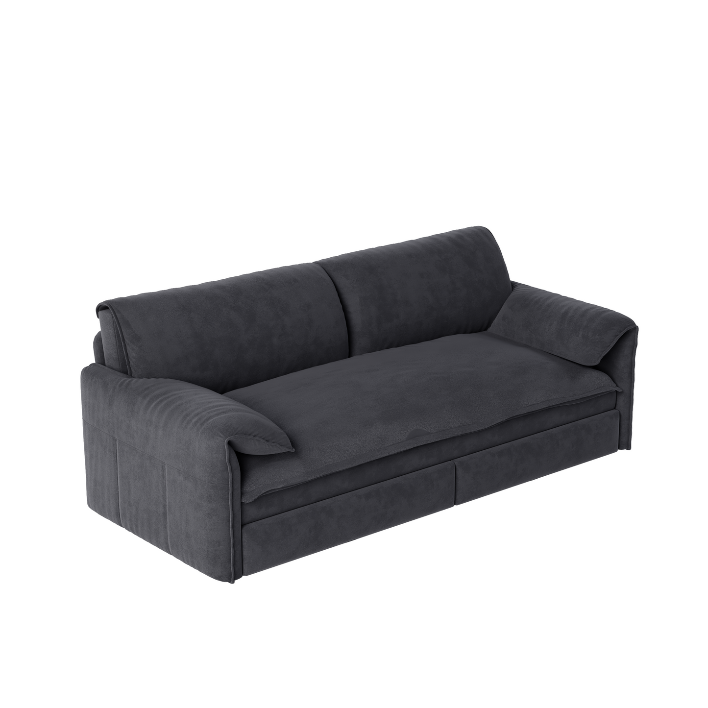 NEW 66' Queen Pull Out 3-in-1 Convertible Sleeper Sofa Bed Multi-Functional Velvet Loveseat with Side Storage