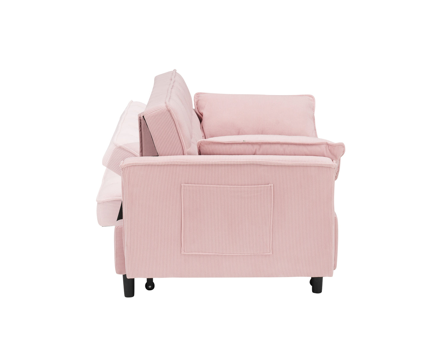 NEW Adult Pink Modern Folding Sofa Single Bed Recliner with Adjustable Back