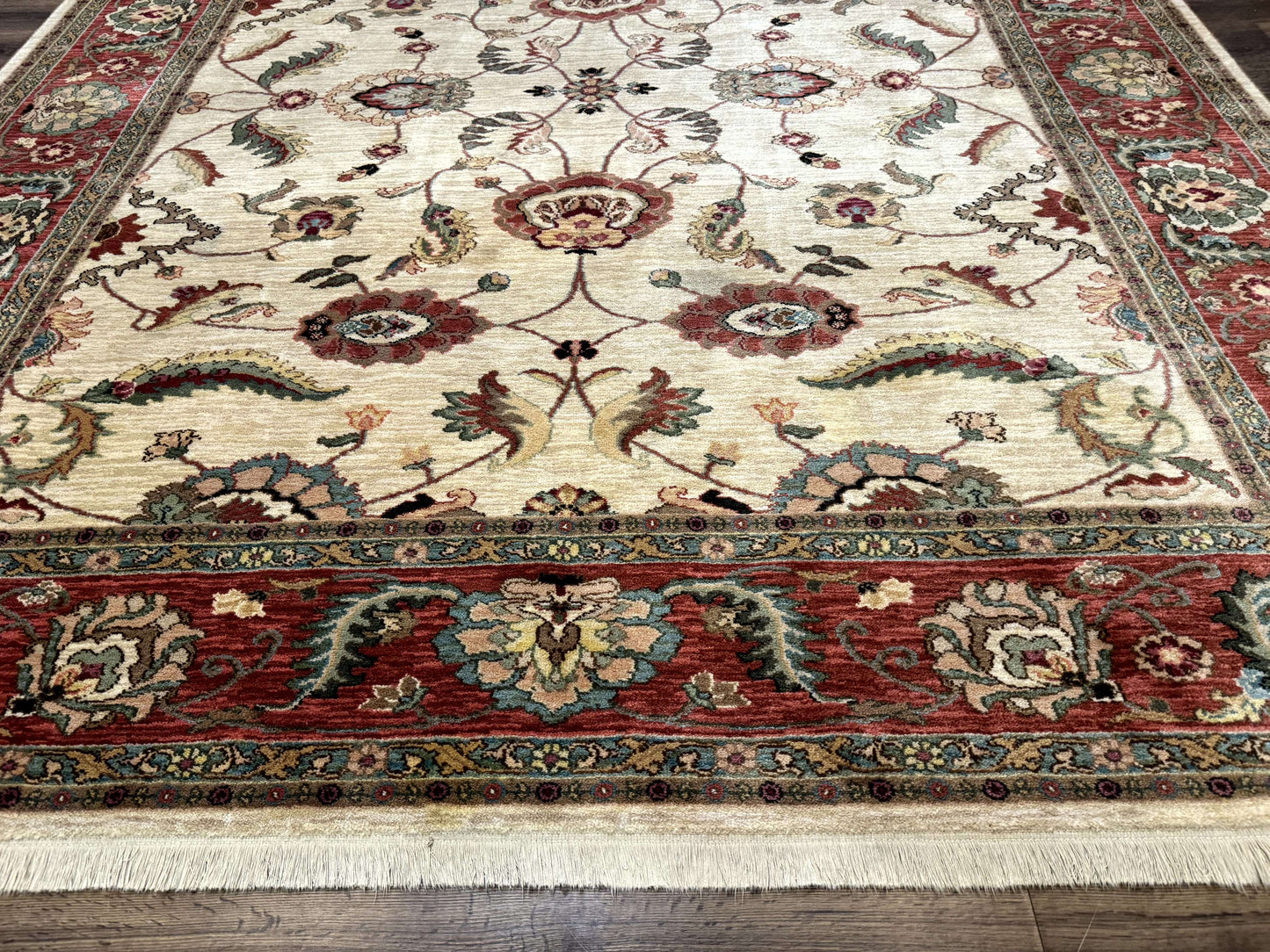 USED Karastan Rug 8.8 x 10, Ashara Agra Ivory #549, Wool, Vintage