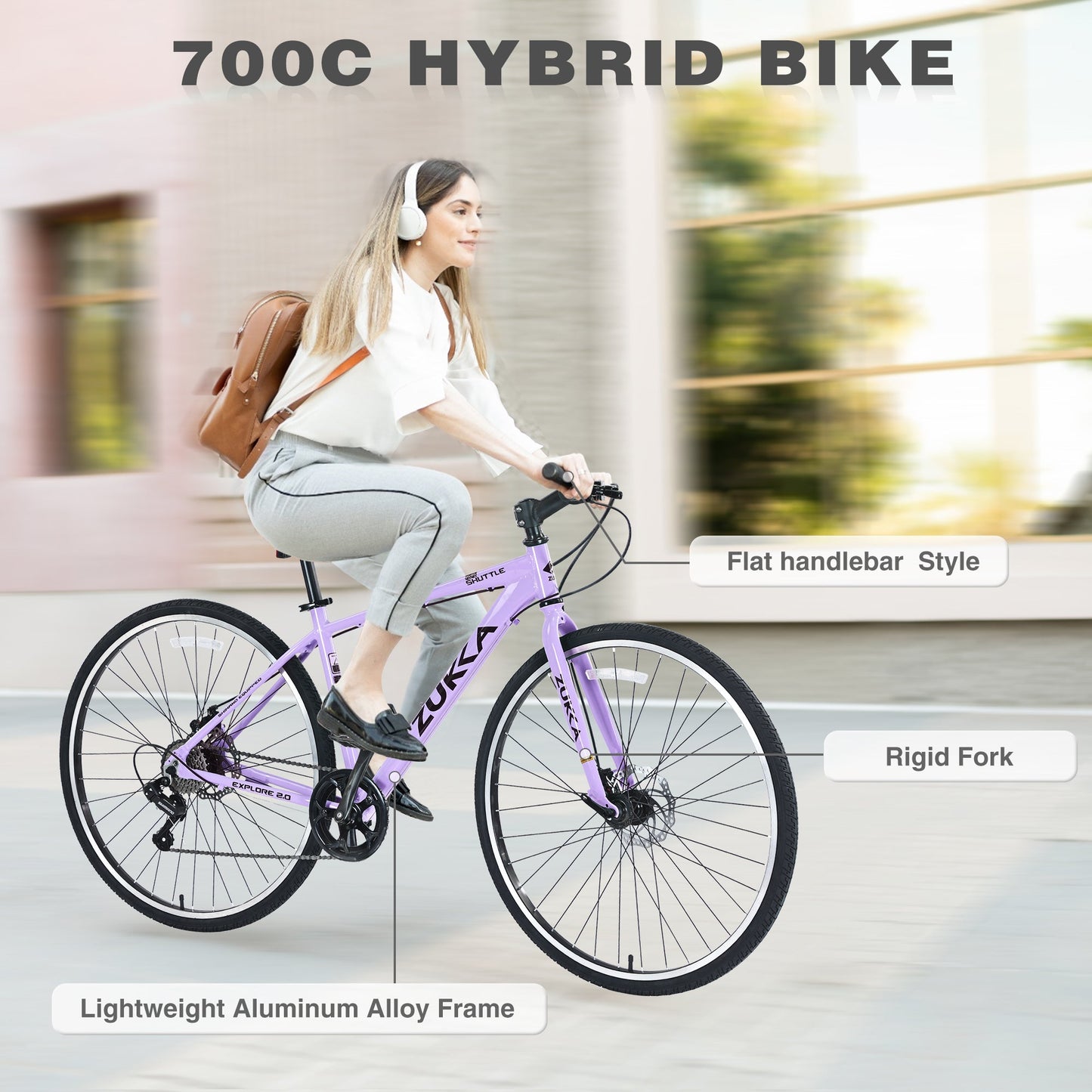 NEW Shimano 7 Speed Hybrid Bike Aluminum Alloy Frame Double Disc Brakes 700C Road Bike For men women's City Bicycle
