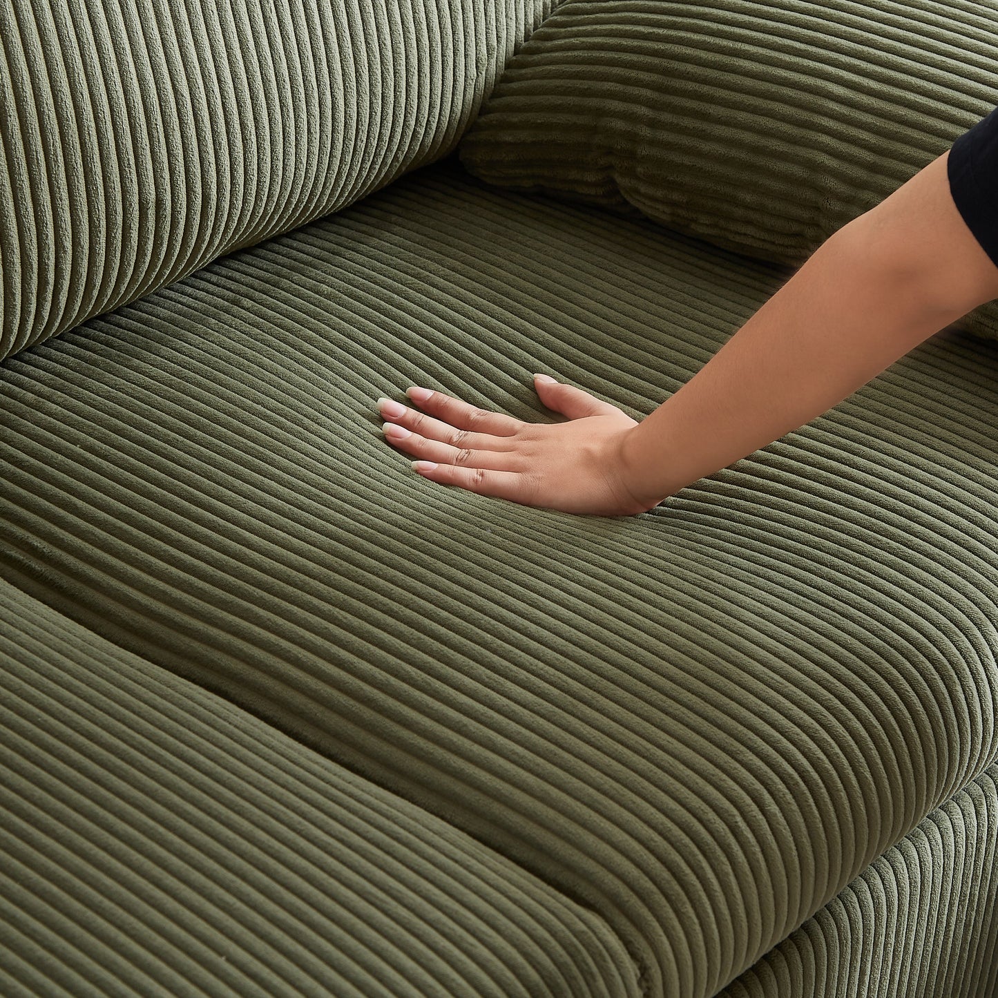 NEW MH'' 64.5 Inch 3-in-1 Adjustable Soft Corduroy Convertible Sleeper Sofa Bed