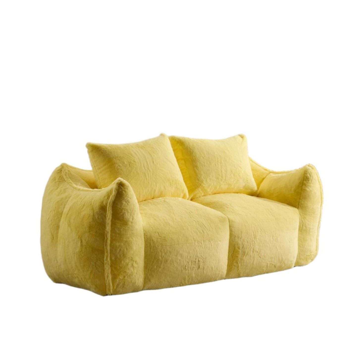 NEW Yellow Giant Bean Bag Couch Ultra Soft Fluffy Loveseat Bean Bag Sofa