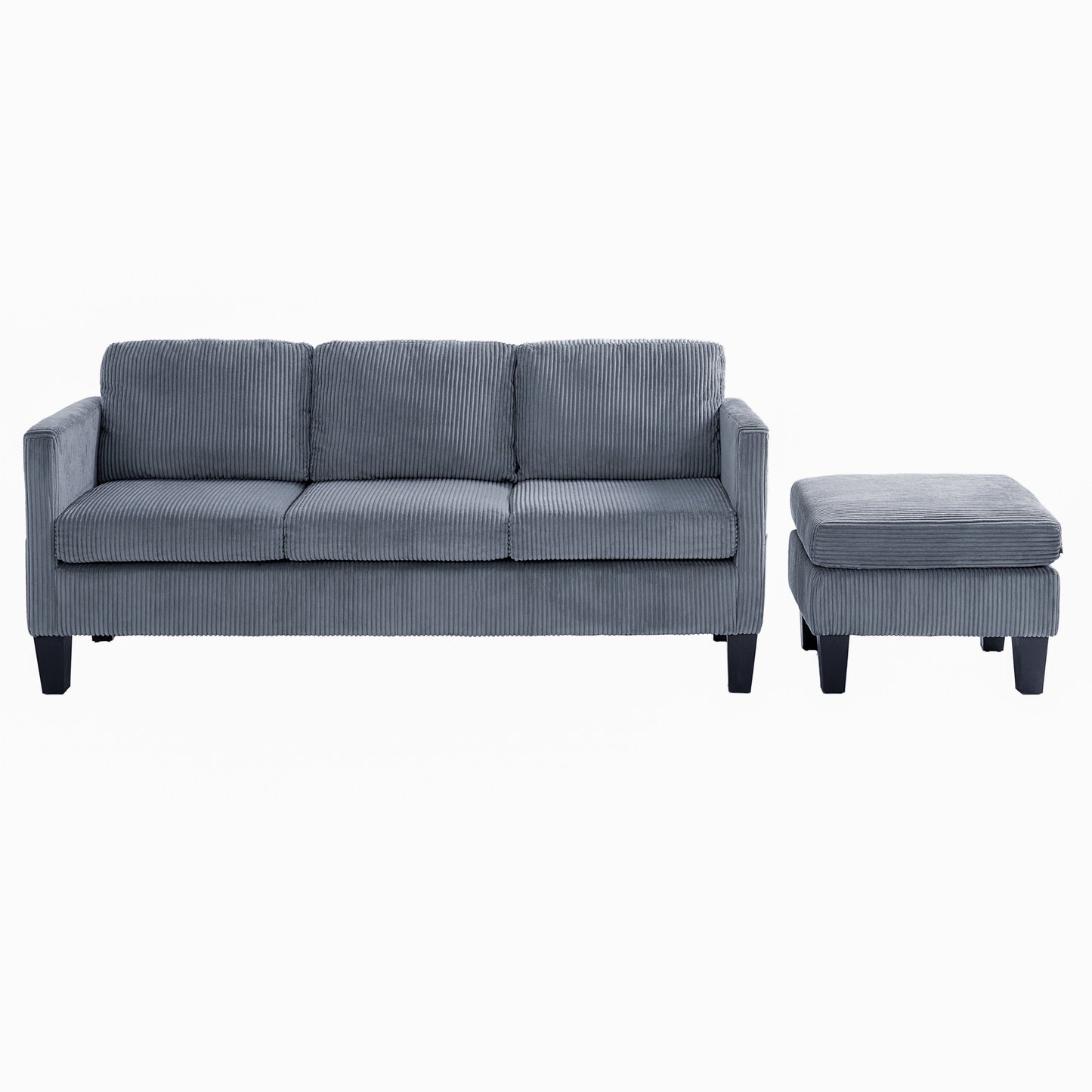 NEW Modern L-Shaped Sectional Sofa with Padded Cashmere Upholstery – Space-Saving Design for Living Rooms & Apartments, Easy Assembly, Grey