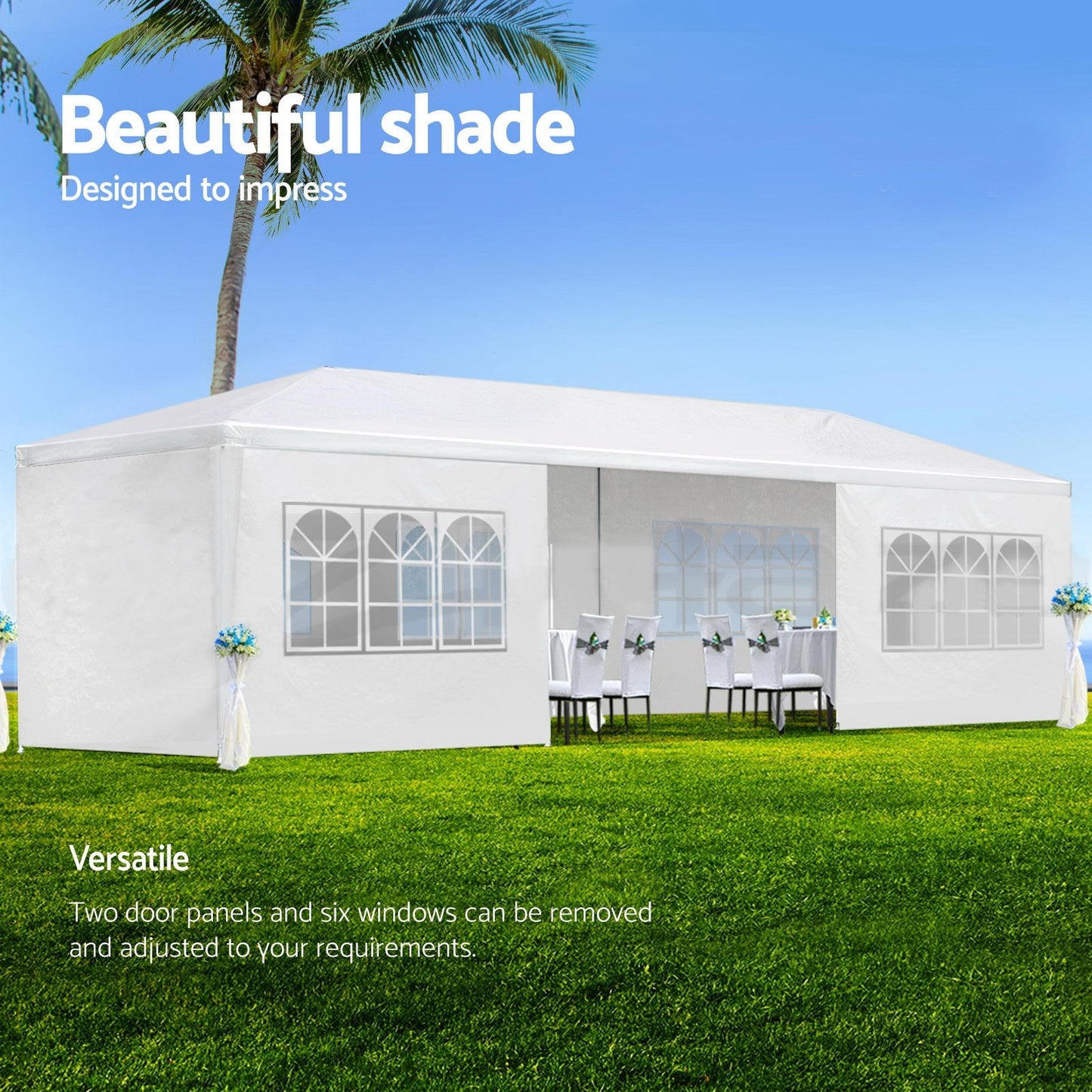 NEW 10x30' Wedding Party Canopy Tent Outdoor Gazebo With 8 Removable Sidewalls
