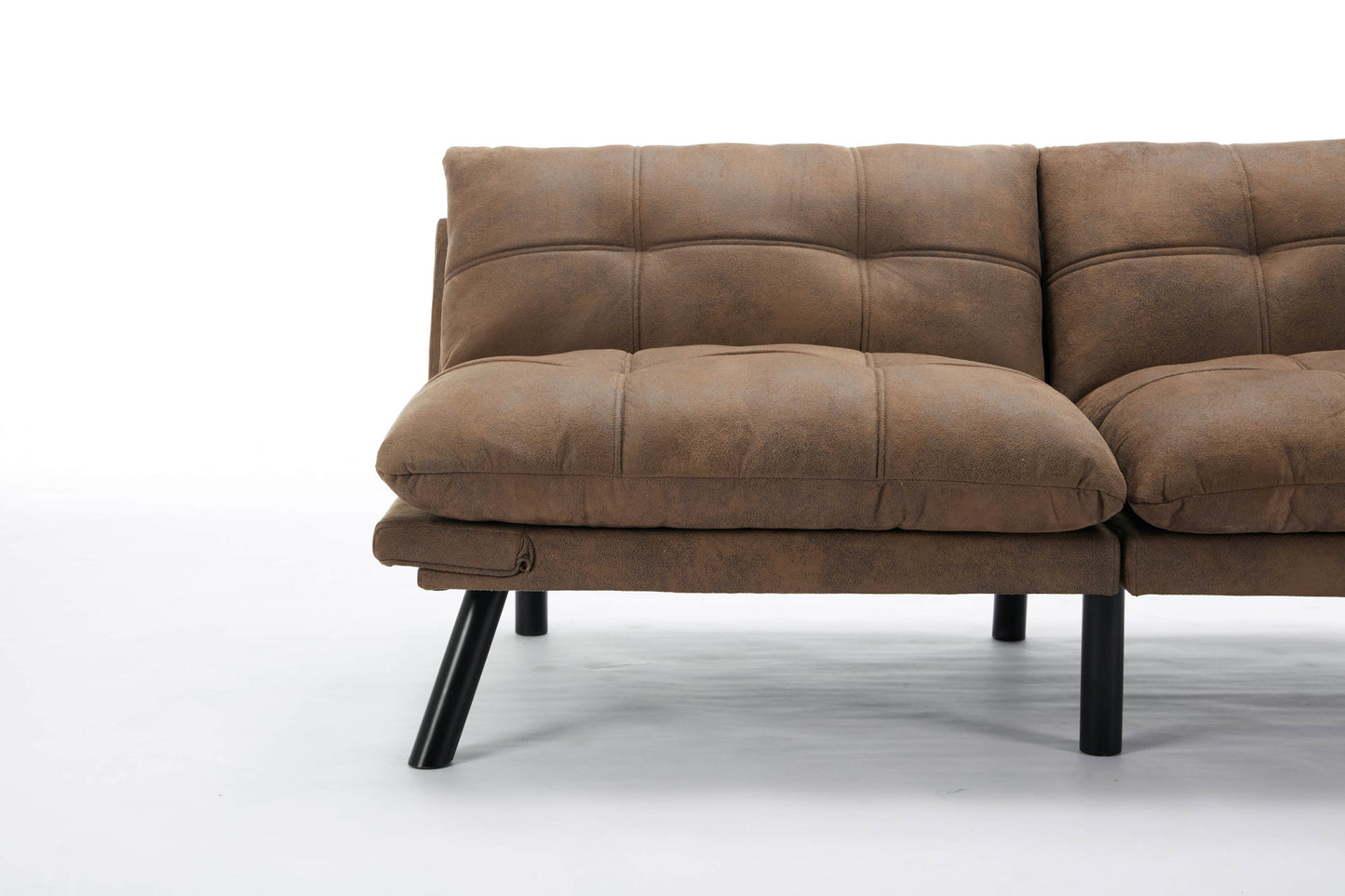 NEW Leatehr Feeling Brown Convertible Folding Modern sofa Bed