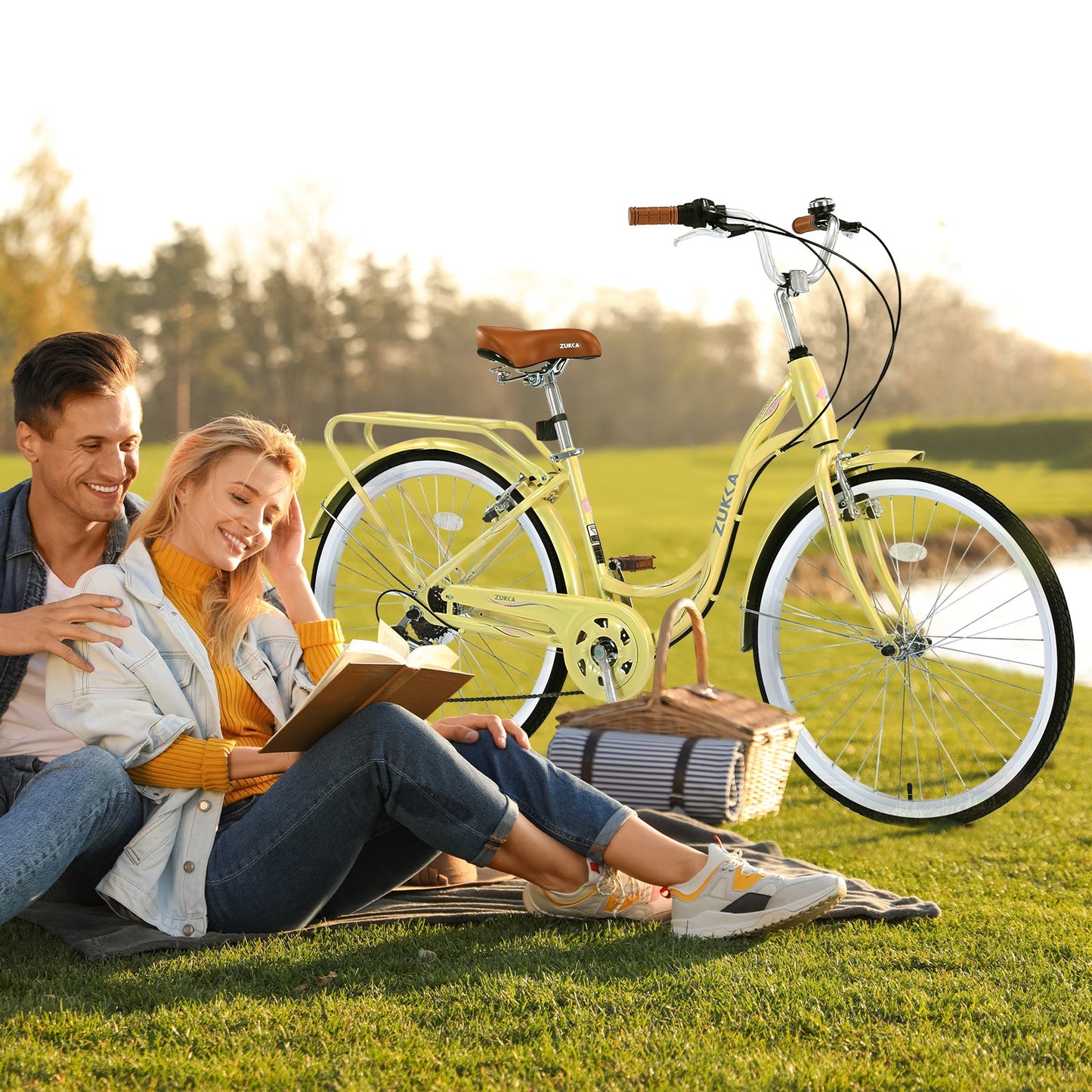 NEW 7 Speed, Steel Frame, Multiple Colors 24 Inch Ladies Bicycle