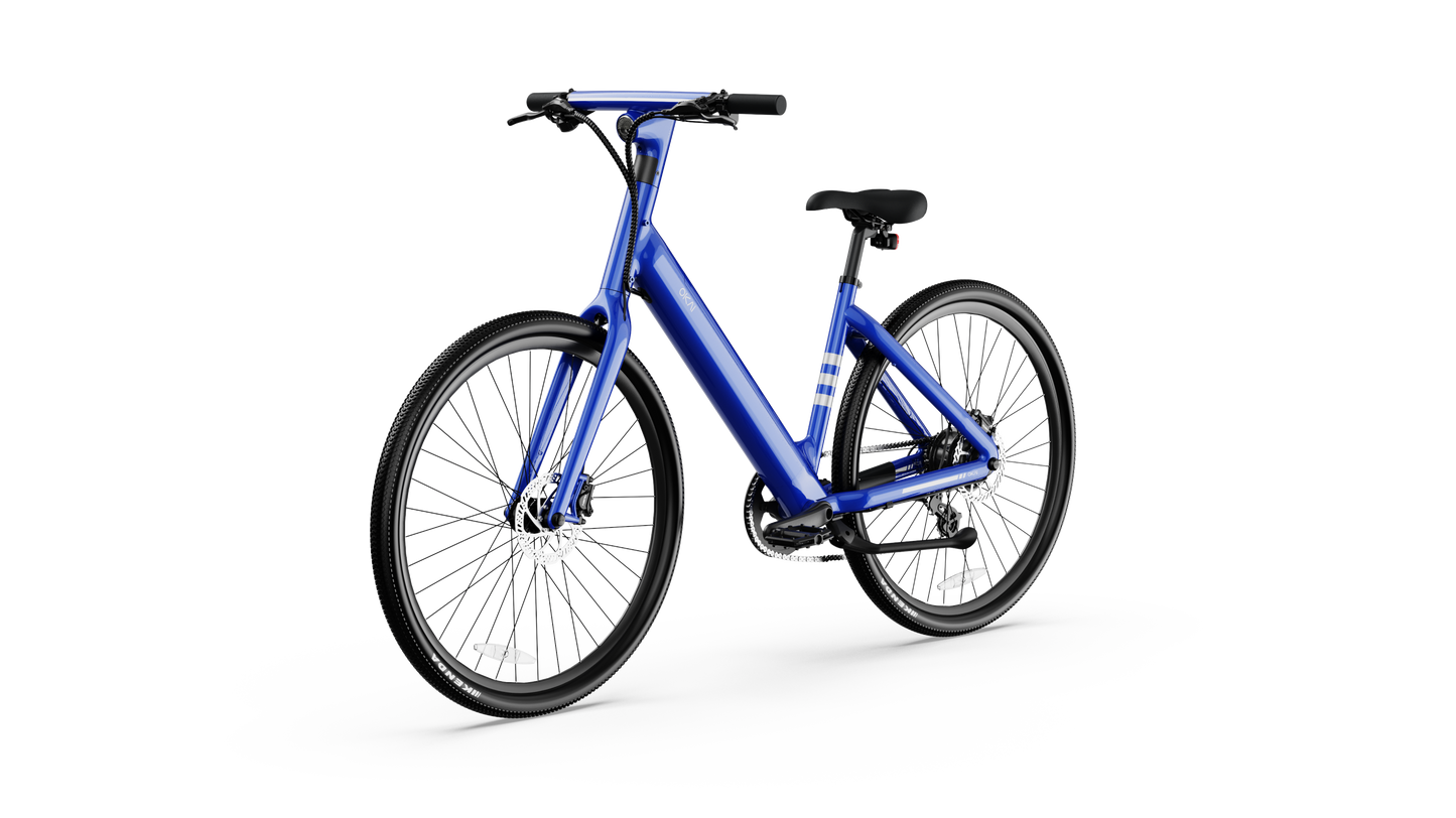 NEW Minimalist Fitness Step-through e-Bike w/ up to 62 miles Max Operating Range and 20 MPH Max Speed - Bolt Blue