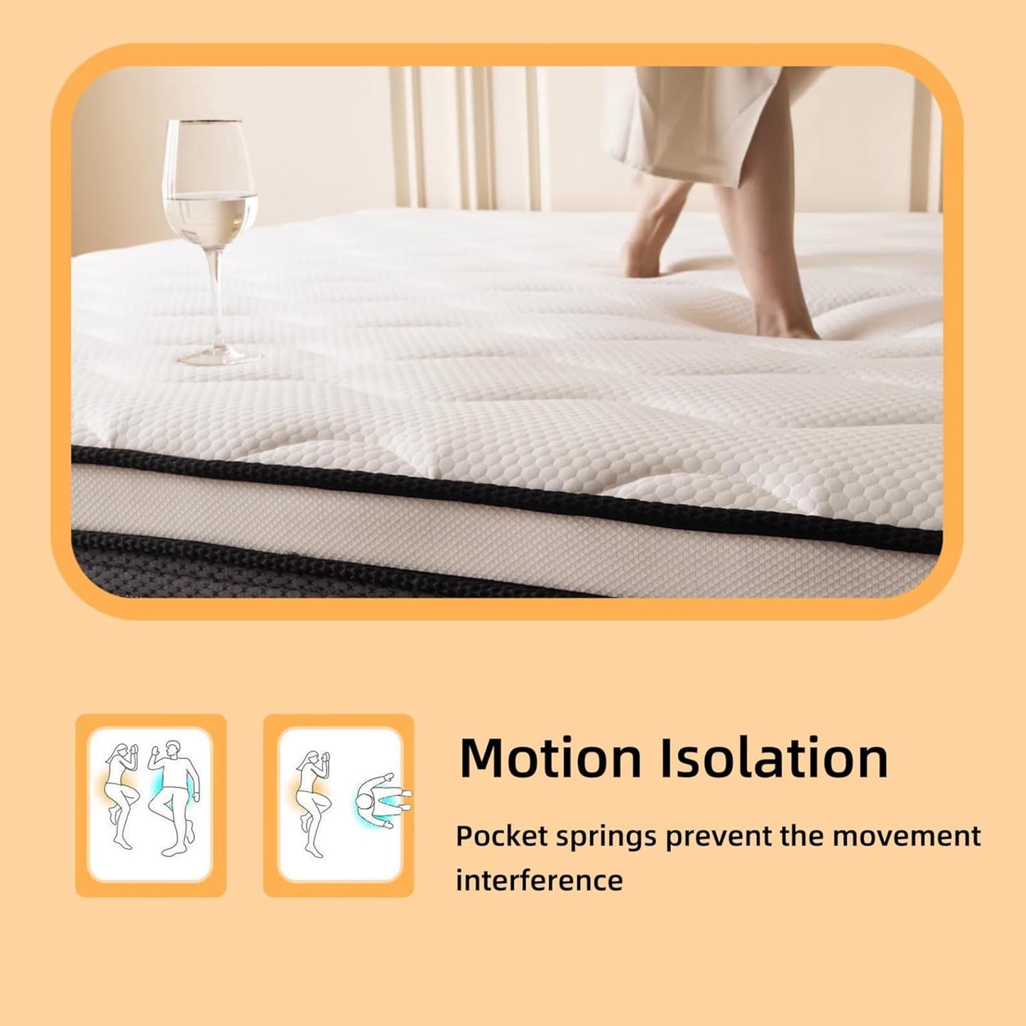 NEW Full Size 12Inch Memory Foam Hybrid Pocket Coil Mattress