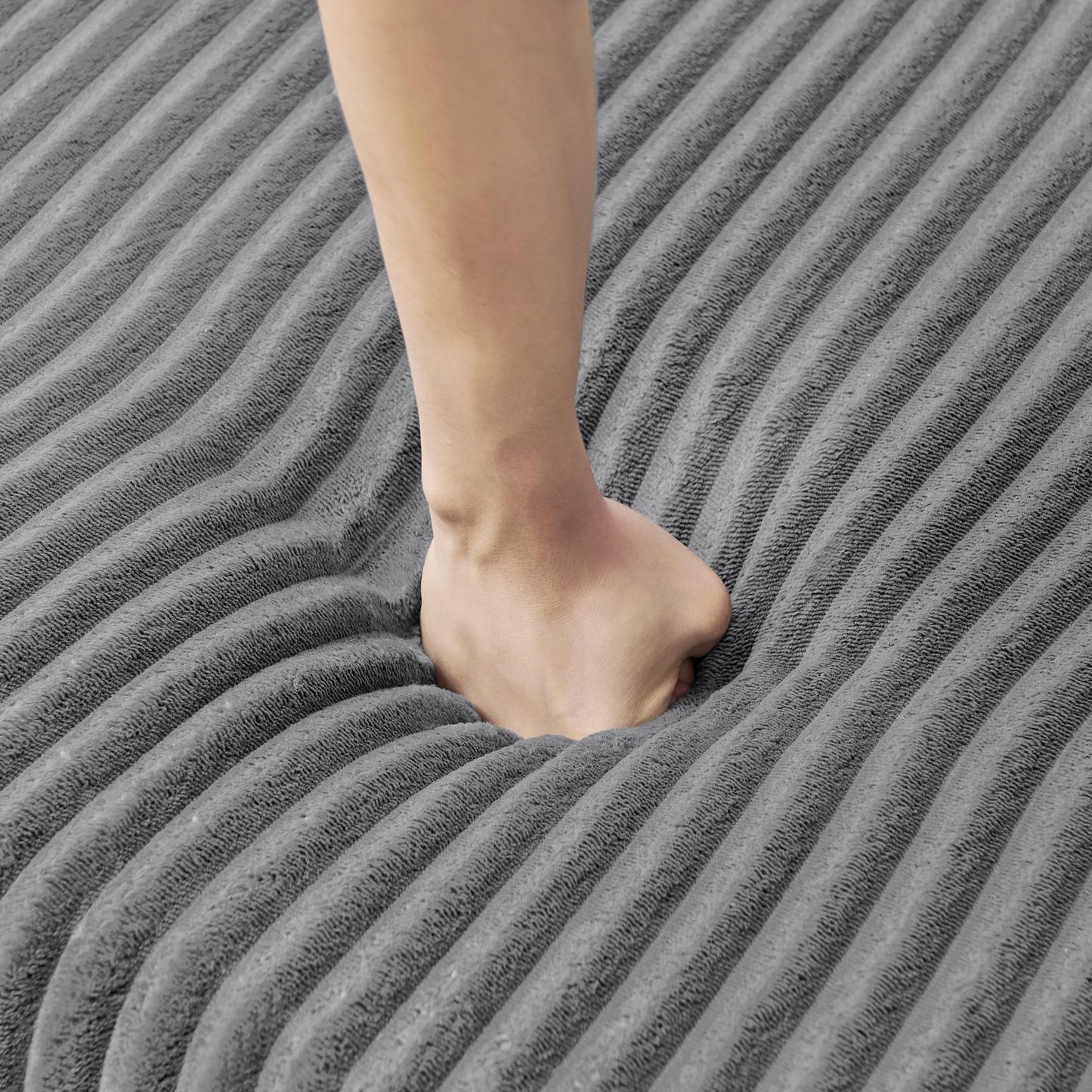 Modern Minimalist Style U Shape Modular Sectional Sofa Sleeper in Grey Corduroy