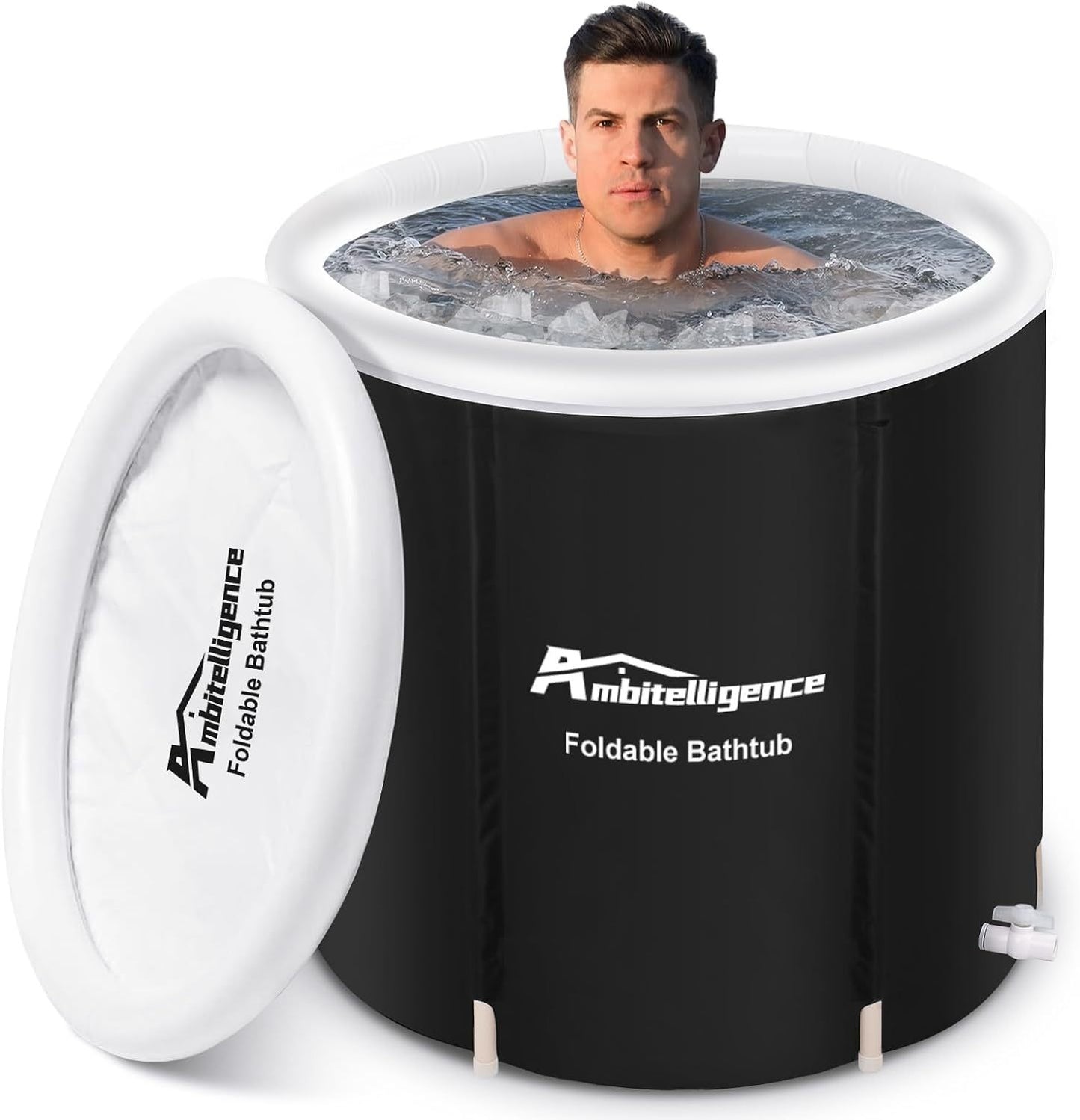 NEW Recovery Ice Tub Foldable Bathtub Outdoor Portable Cold Water Therapy Tub Fitness Rehab Ice Tub For Athletes Long Lasting Insulated Ice Tub, Spa Soaking Bucket