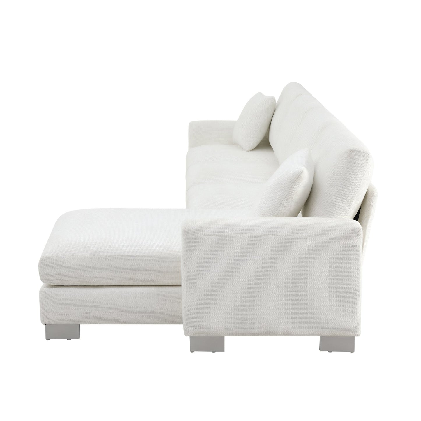 NEW Chenille Upholstered Modern Oversized L-Shaped Sectional Sofa with Chaise and Pillows