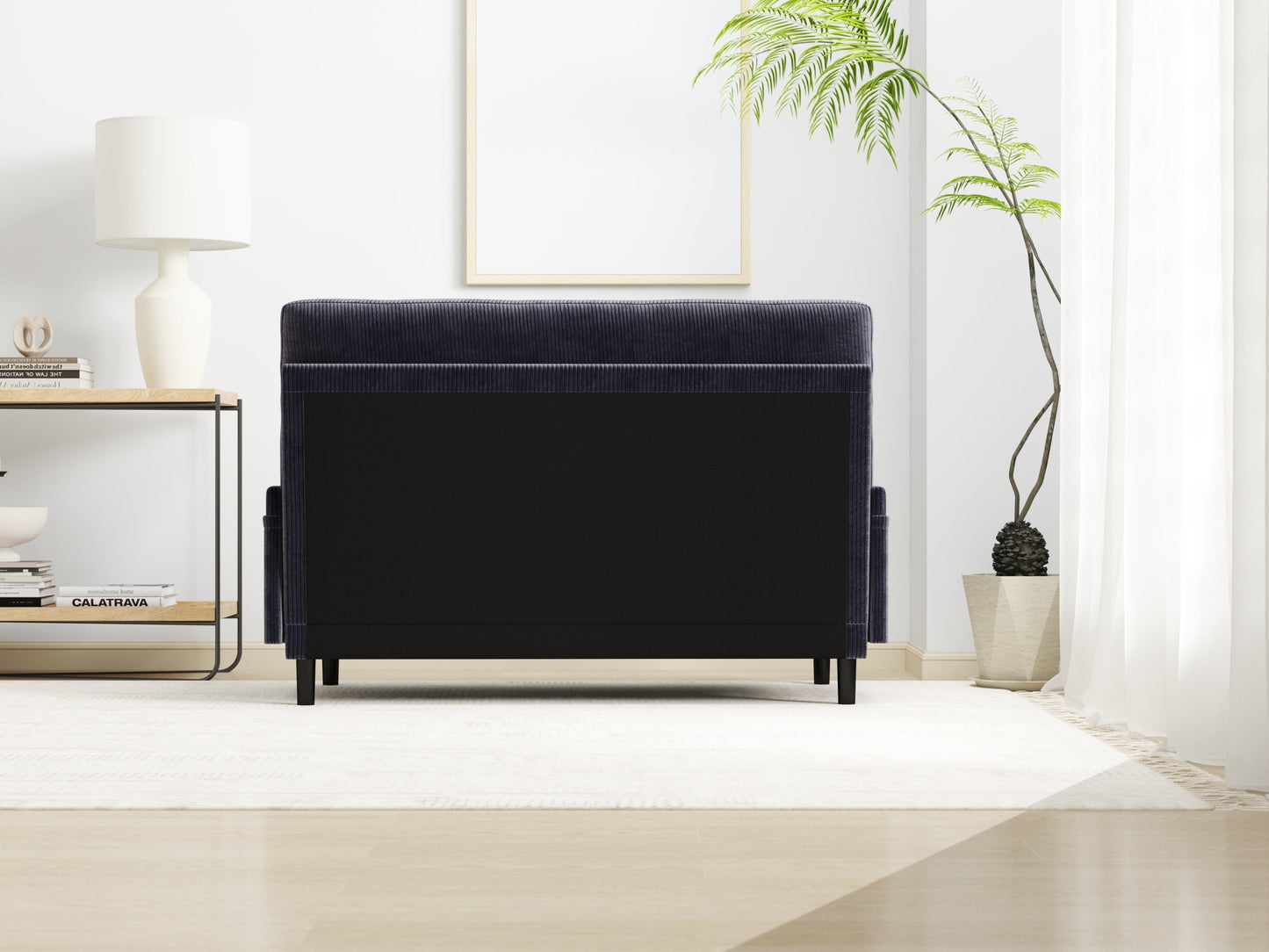 NEW Grey Velvet Loveseat Sofa Bed Lounge Couch