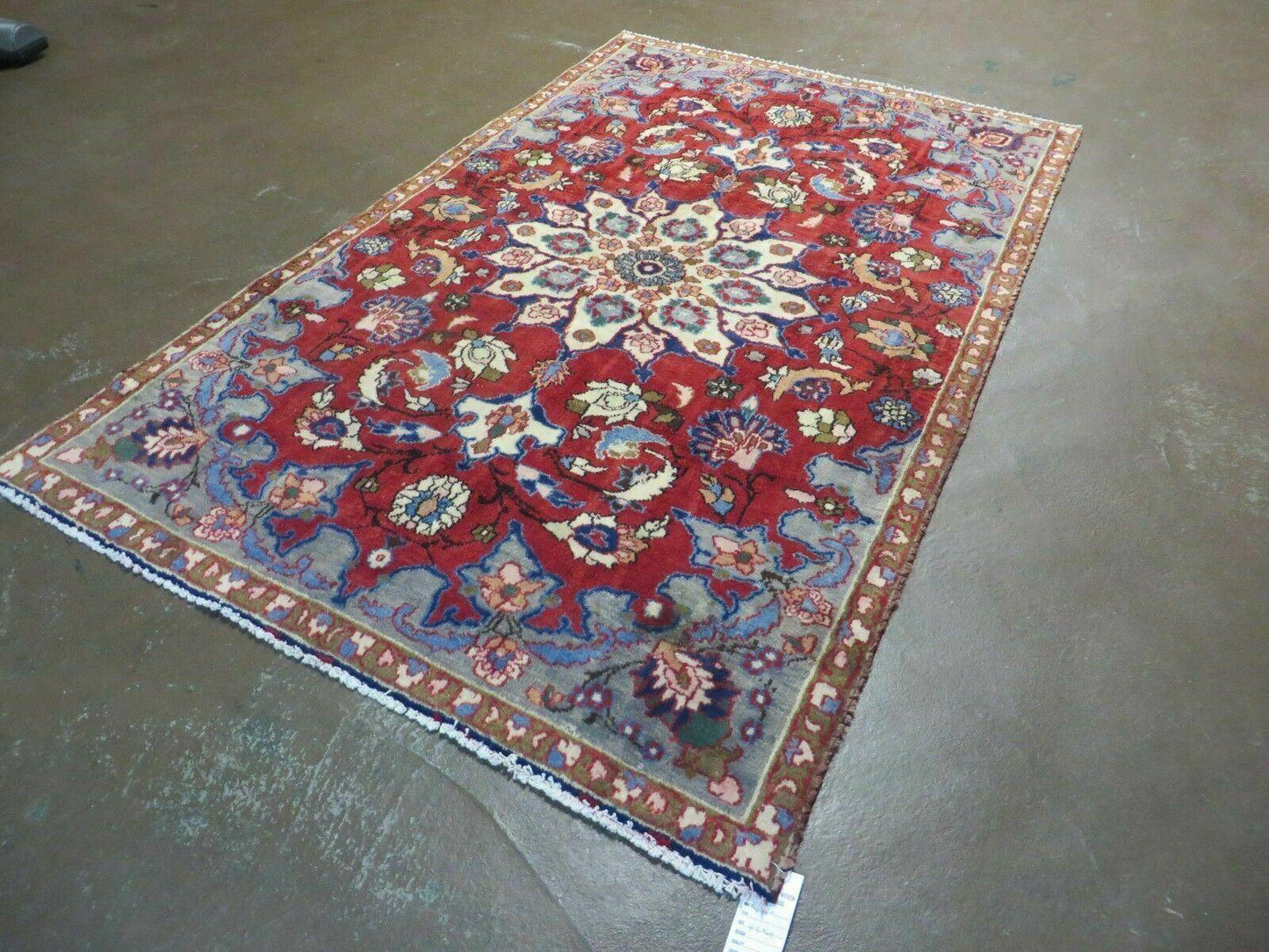 USED 4' X 6' Antique Handmade India Floral Oriental Wool Rug Vegetable Dyes #120