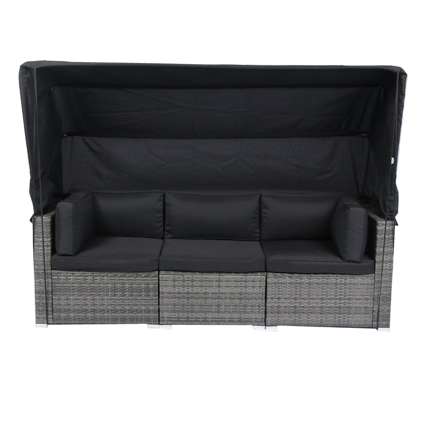 NEW 7-Piece Outdoor Wicker Rattan Sectional Sofa Patio Set W Retractable Canopy