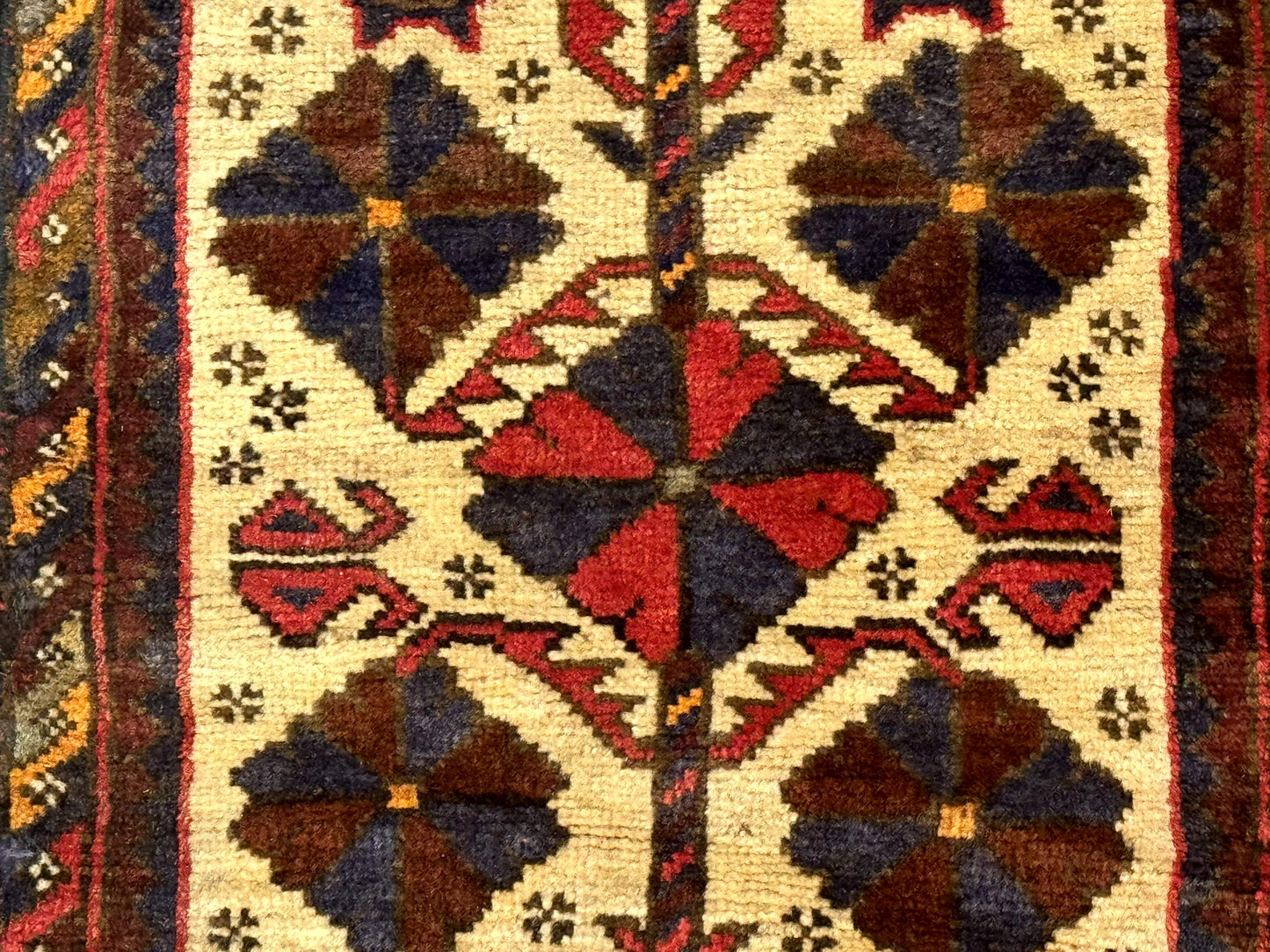 USED Small Persian Baluchi Tribal Rug, Tan, Handmade