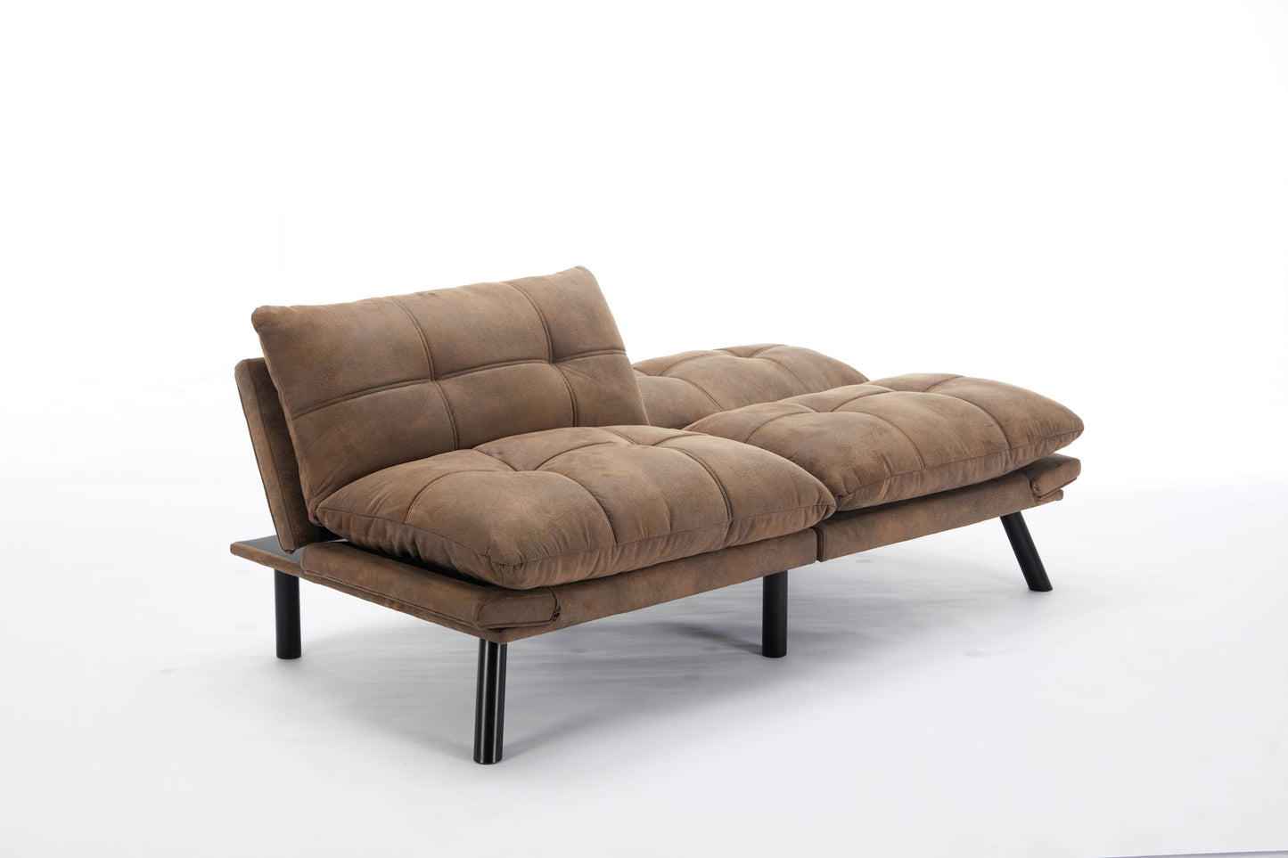 NEW Leatehr Feeling Brown Convertible Folding Modern sofa Bed