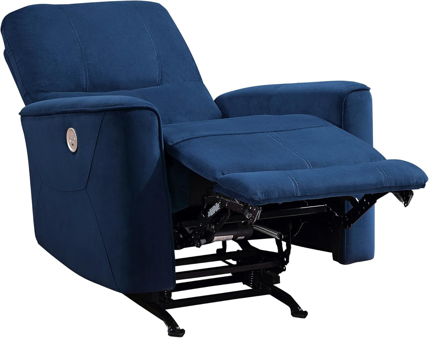 NEW Navy Velvet Power Recliner Chair for Living Room Theater