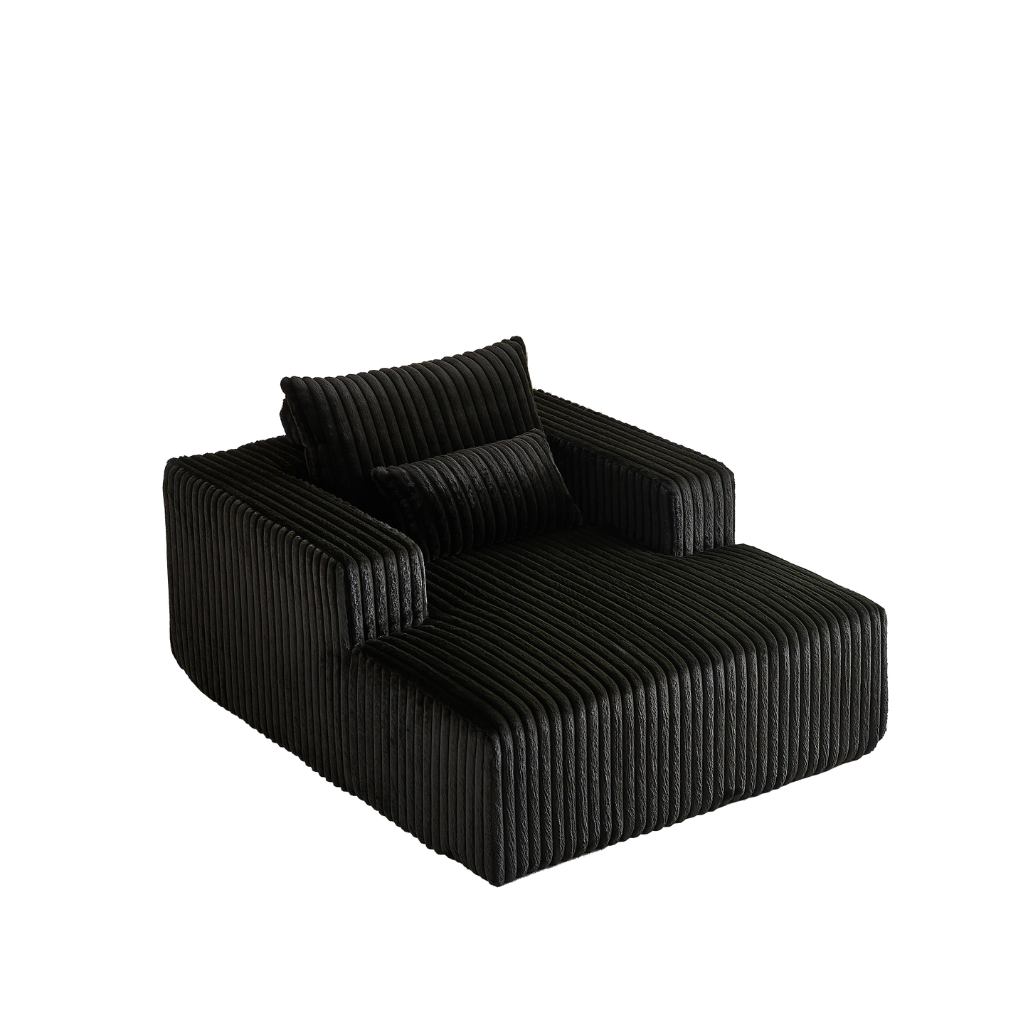 NEW 62.5-Inch Corduroy Sponge Sofa Couch Lounge Fluffy Modern Sleeper Chair