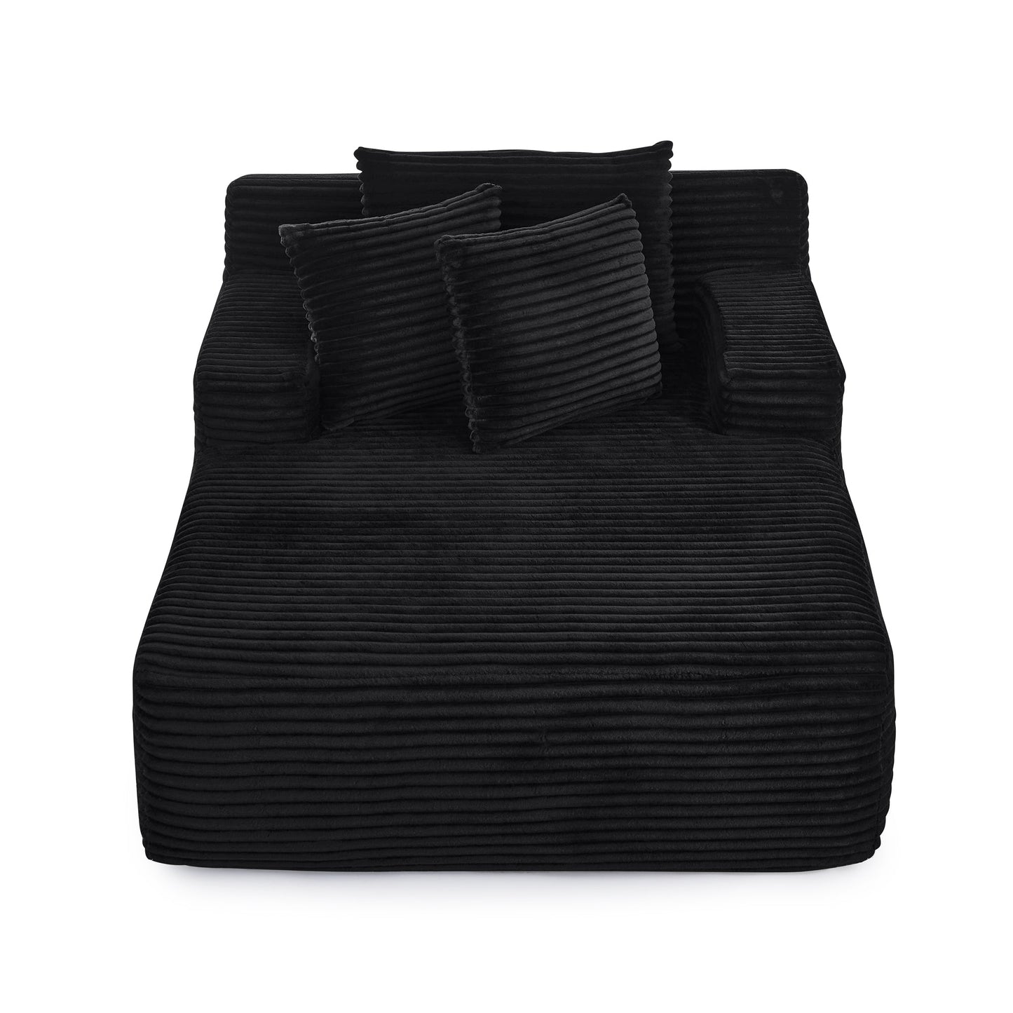 NEW Modern Black Velvet Fabric Single Lazy Sofa Lounge Chair