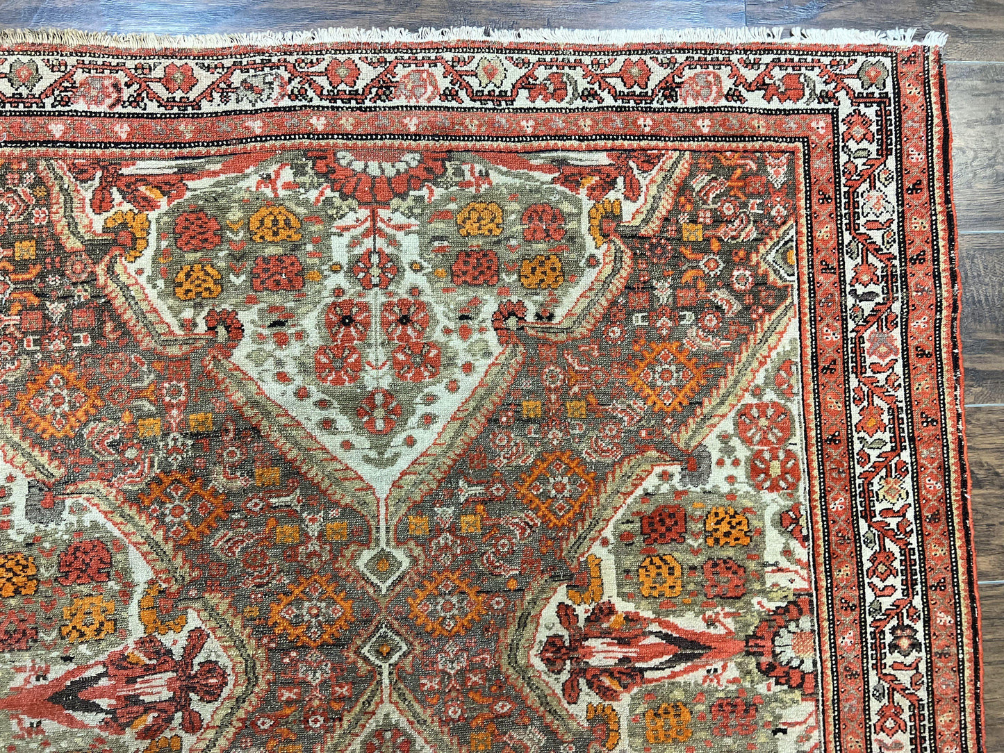 USED Wonderful Antique Persian Malayer Rug 4x6, Wool Hand Knotted Authentic Oriental Carpet, Very Fine